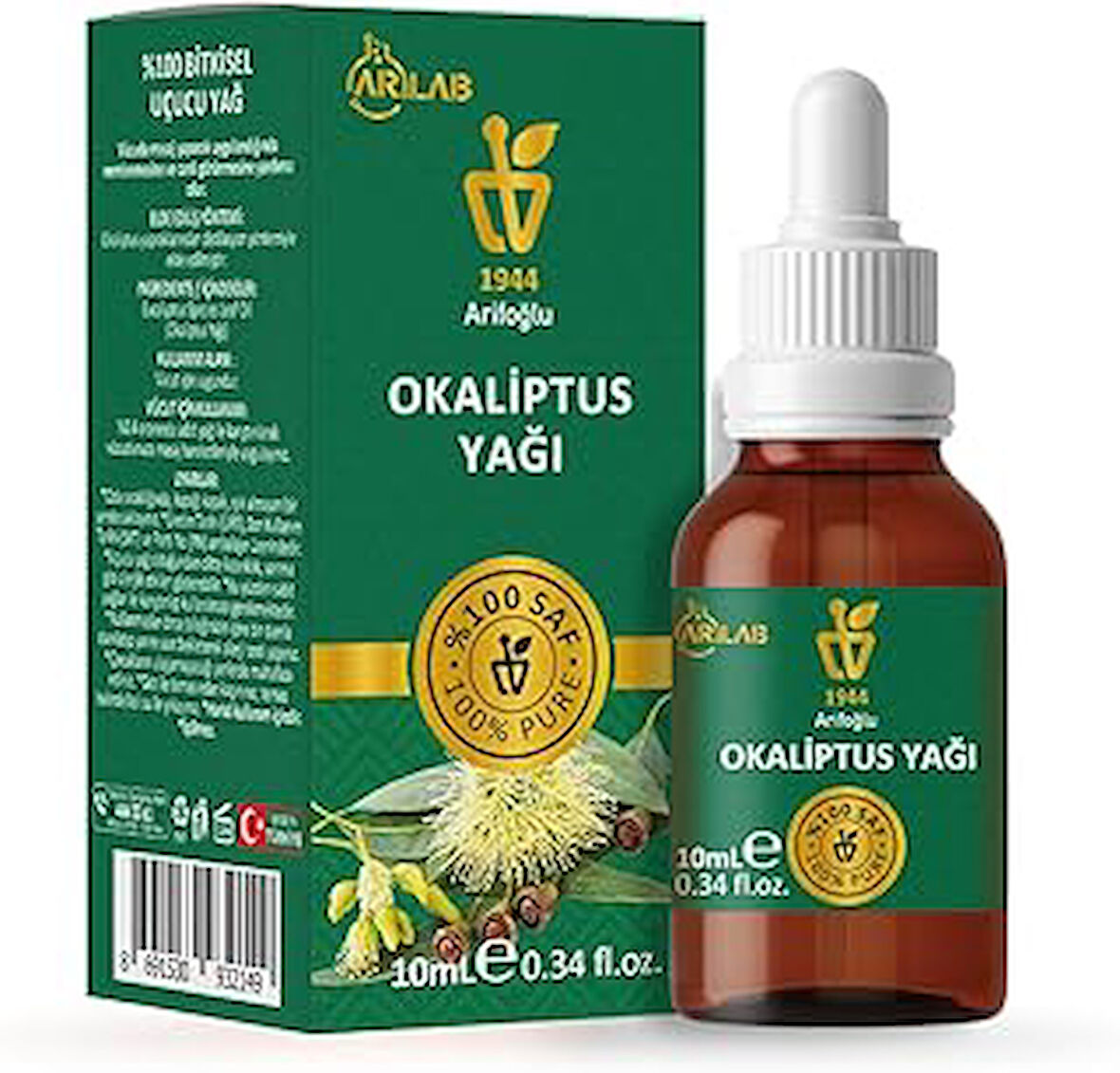 Okaliptus Yağı 10ml%100 Saf Yağ ARLAB Pure Eucalyptus Oil 10ml