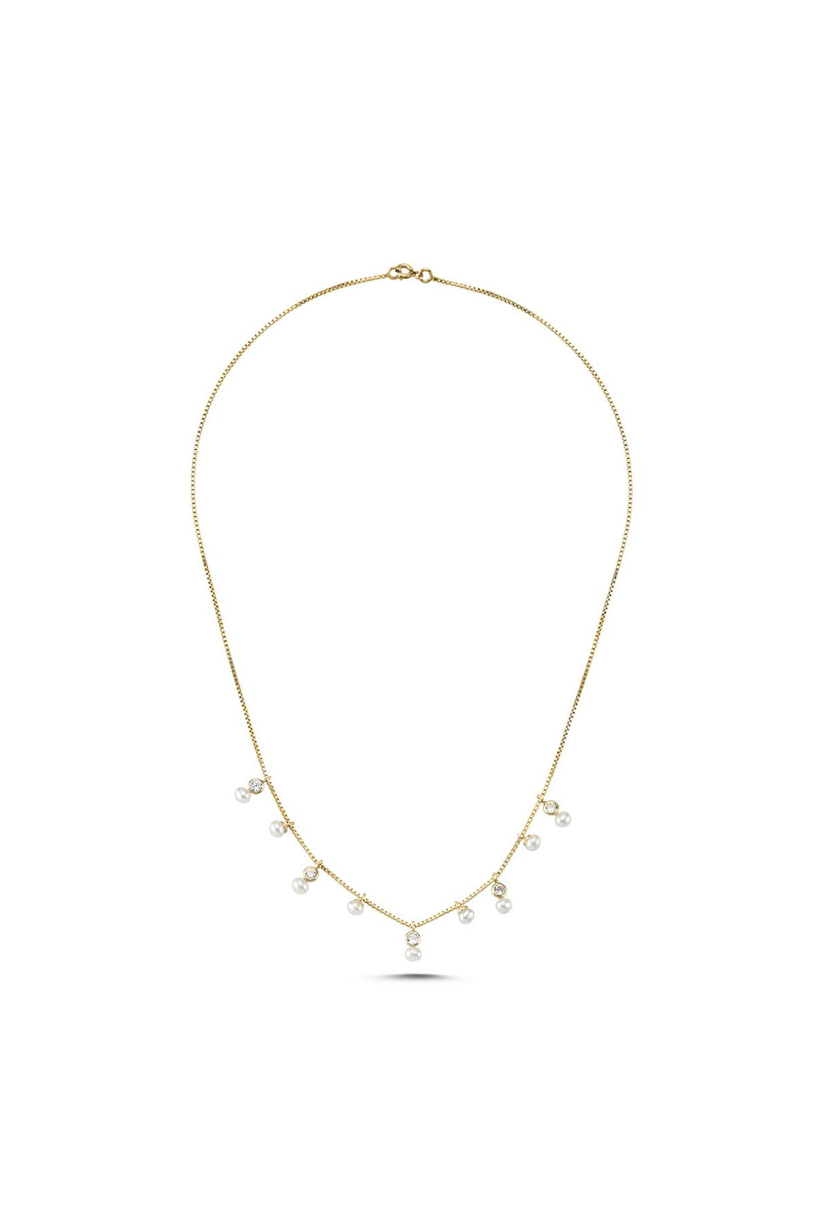 925 Ayar Gümüş Doğal İncili Zarif Kadın Kolye