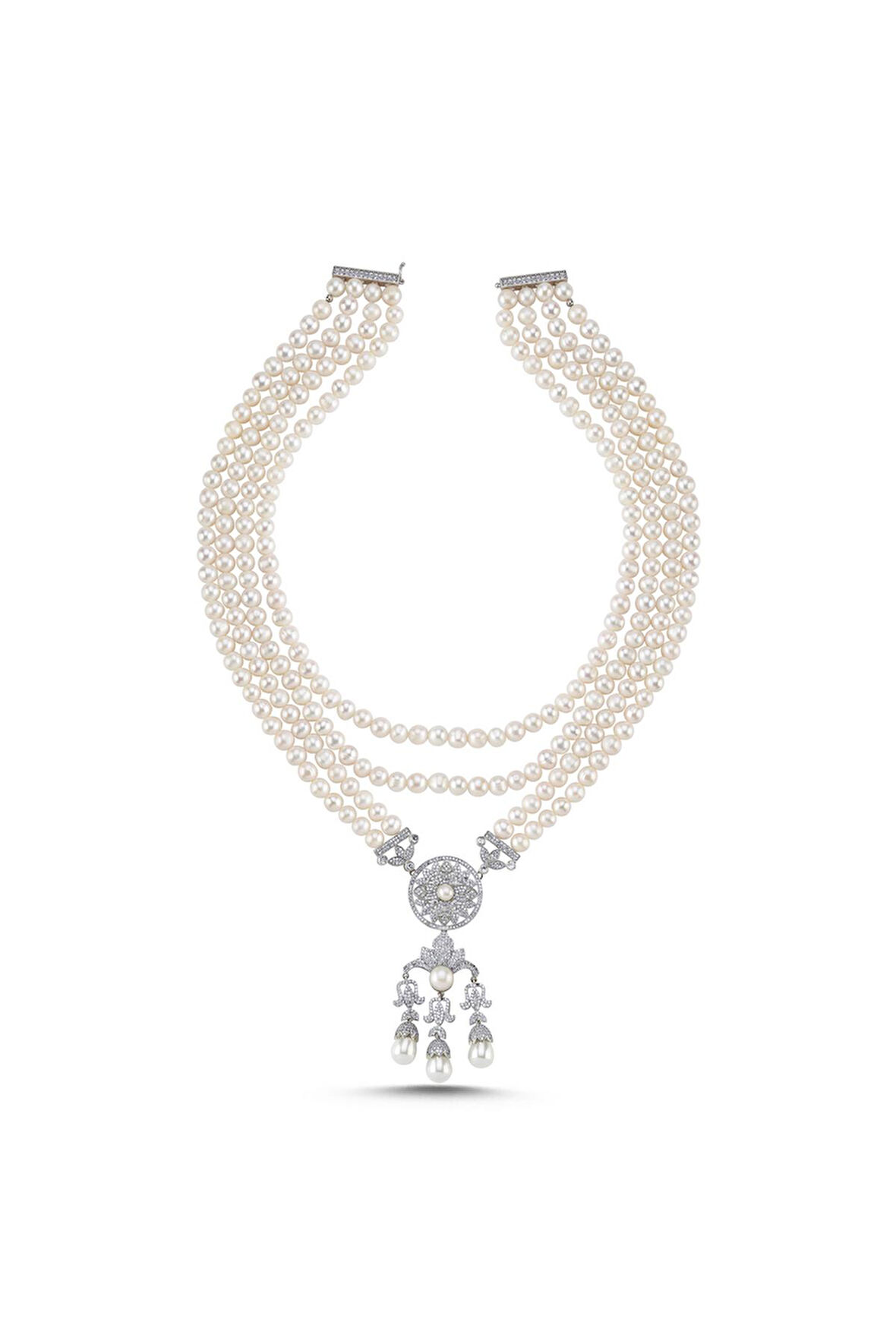 925 Ayar Gümüş 7 mm Doğal İnci Kolye BVRTST06036