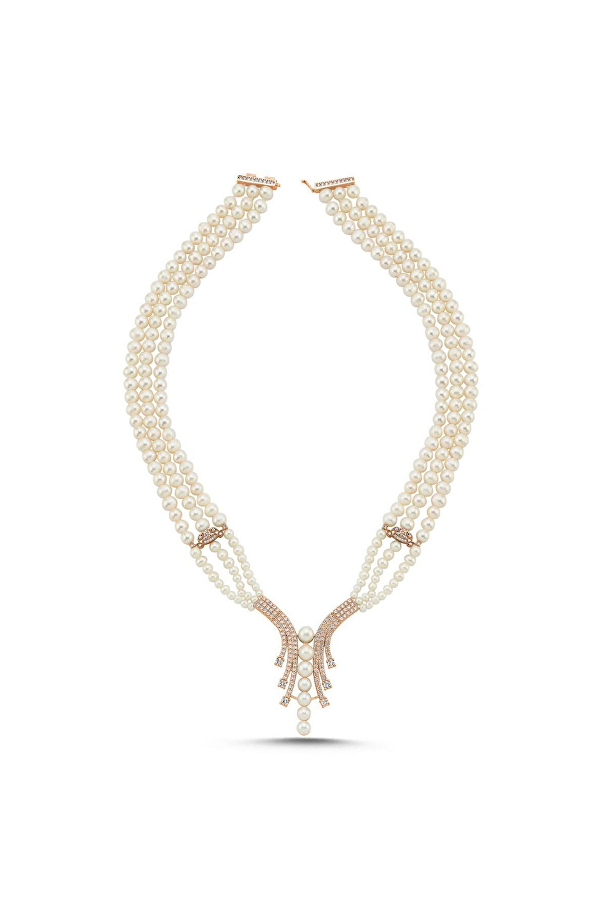 925 Ayar Gümüş 8 mm Su Yolu Doğal İnci Kolye