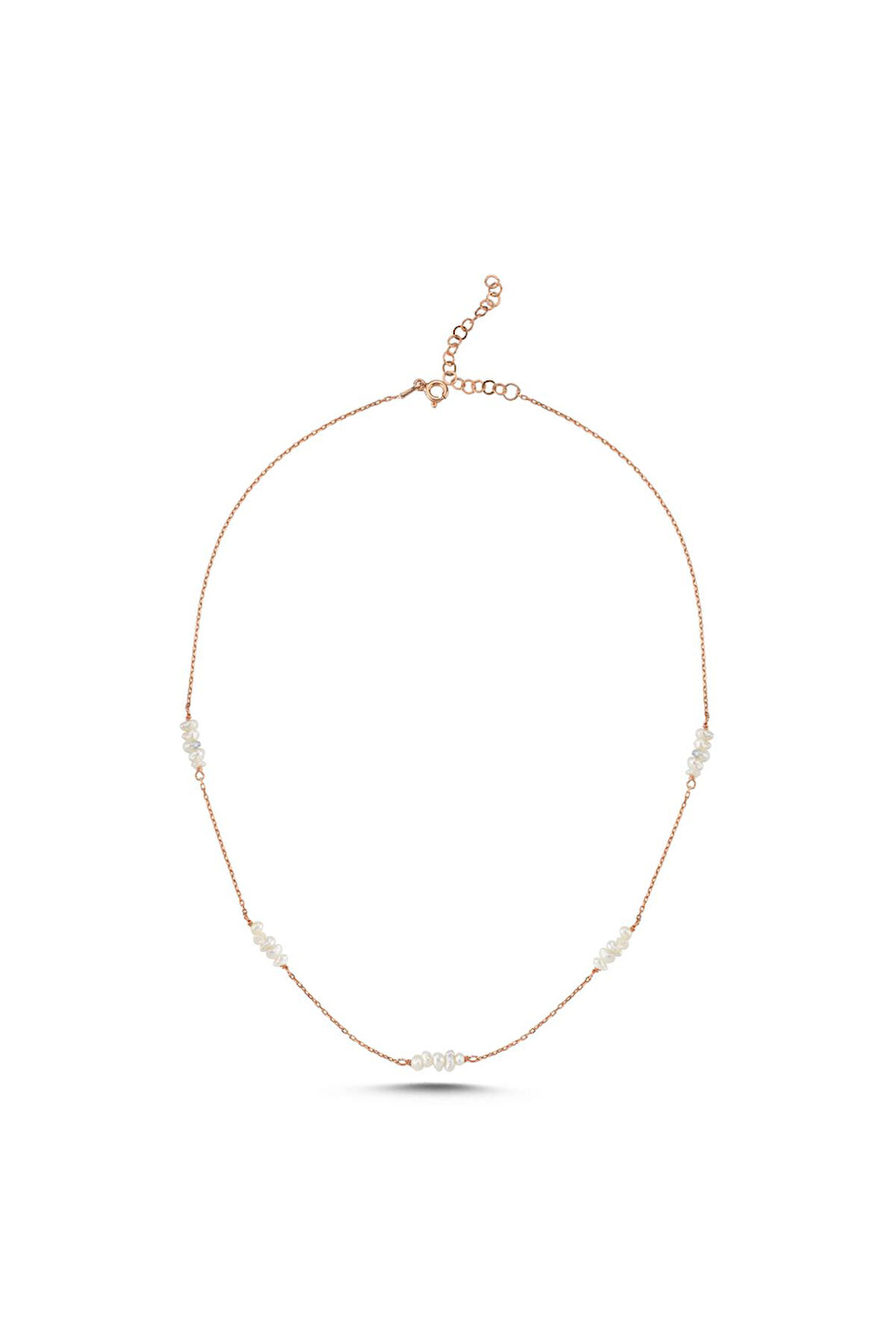 925 Ayar Gümüş Kadın Zincirli Çıtır Doğal İncili Kolye