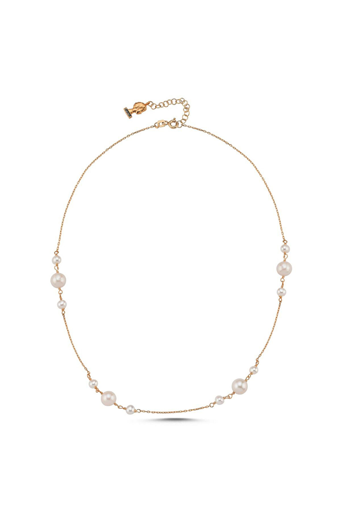 925 Ayar Gümüş Kadın Doğal İnci Zincir Kolye