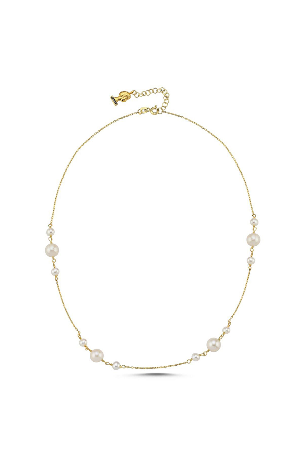 925 Ayar Gümüş Kadın Doğal İnci Zincir Kolye