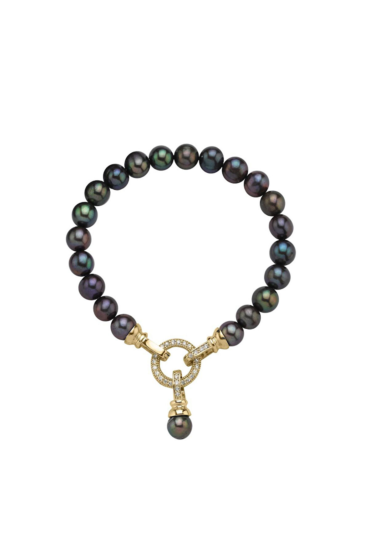 925 Ayar Gümüş Halka Kiltli Doğal İnci Bileklik