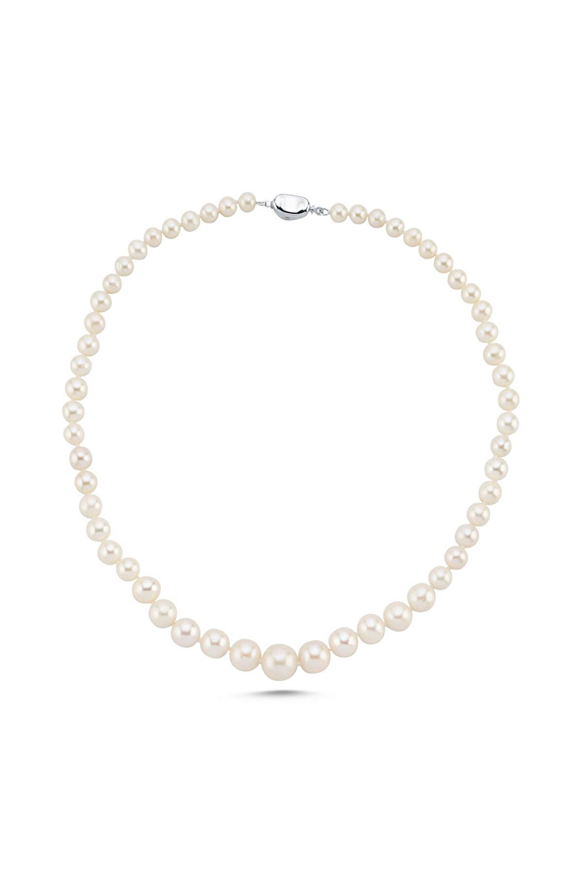 925 Gümüş 12 mm Süzme İnci Kolye BVRTST12752