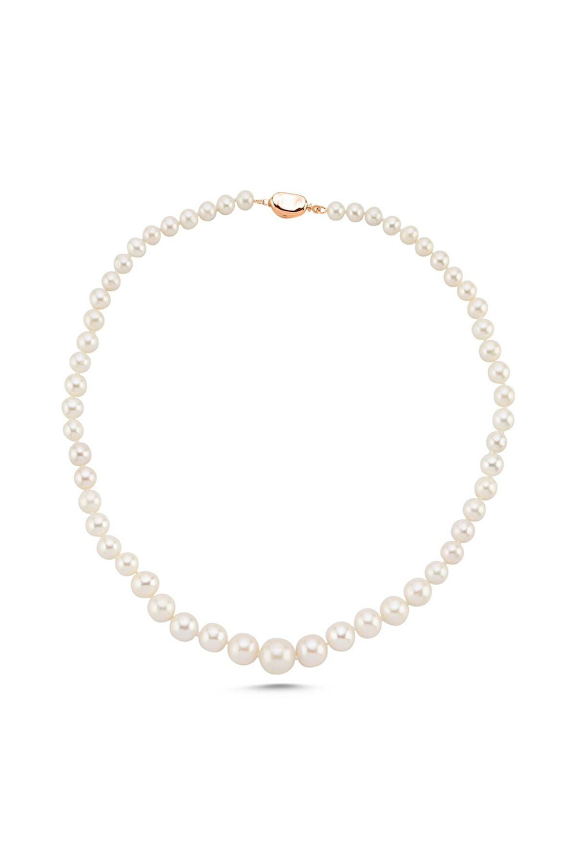 925 Gümüş 12 mm Süzme İnci Kolye BVRTST12752