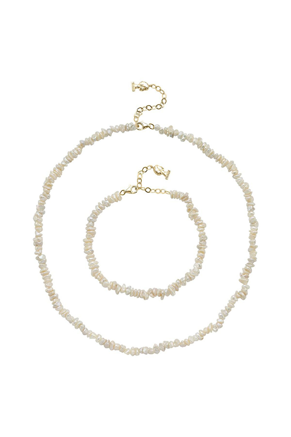 925 Ayar Gümüş 5 mm Bahreyn İnci Kolye Bileklik İkili Set