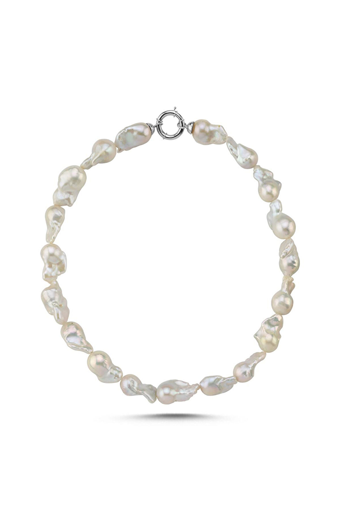 925 Ayar Gümüş 22 mm Barok İnci Kolye