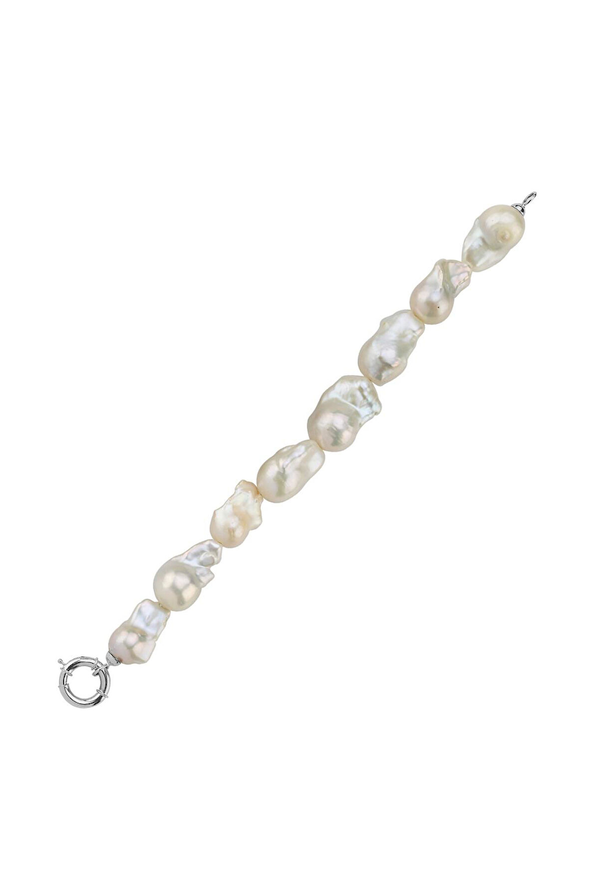 925 Ayar Gümüş 22 mm Barok İnci Bileklik