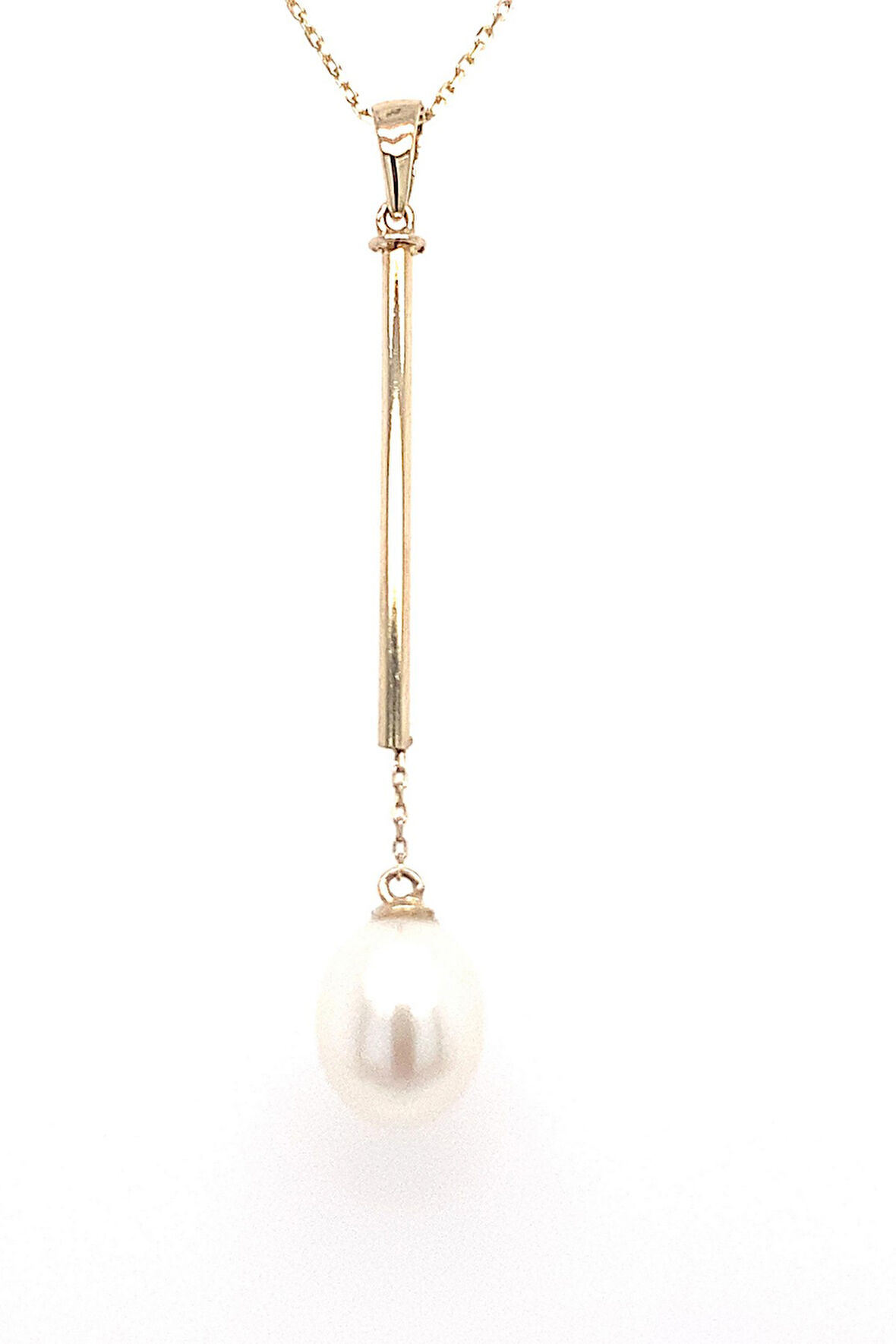 14 Ayar Altın 9 mm Tatlı Su Doğal İnci Kolye BVRTZ095940