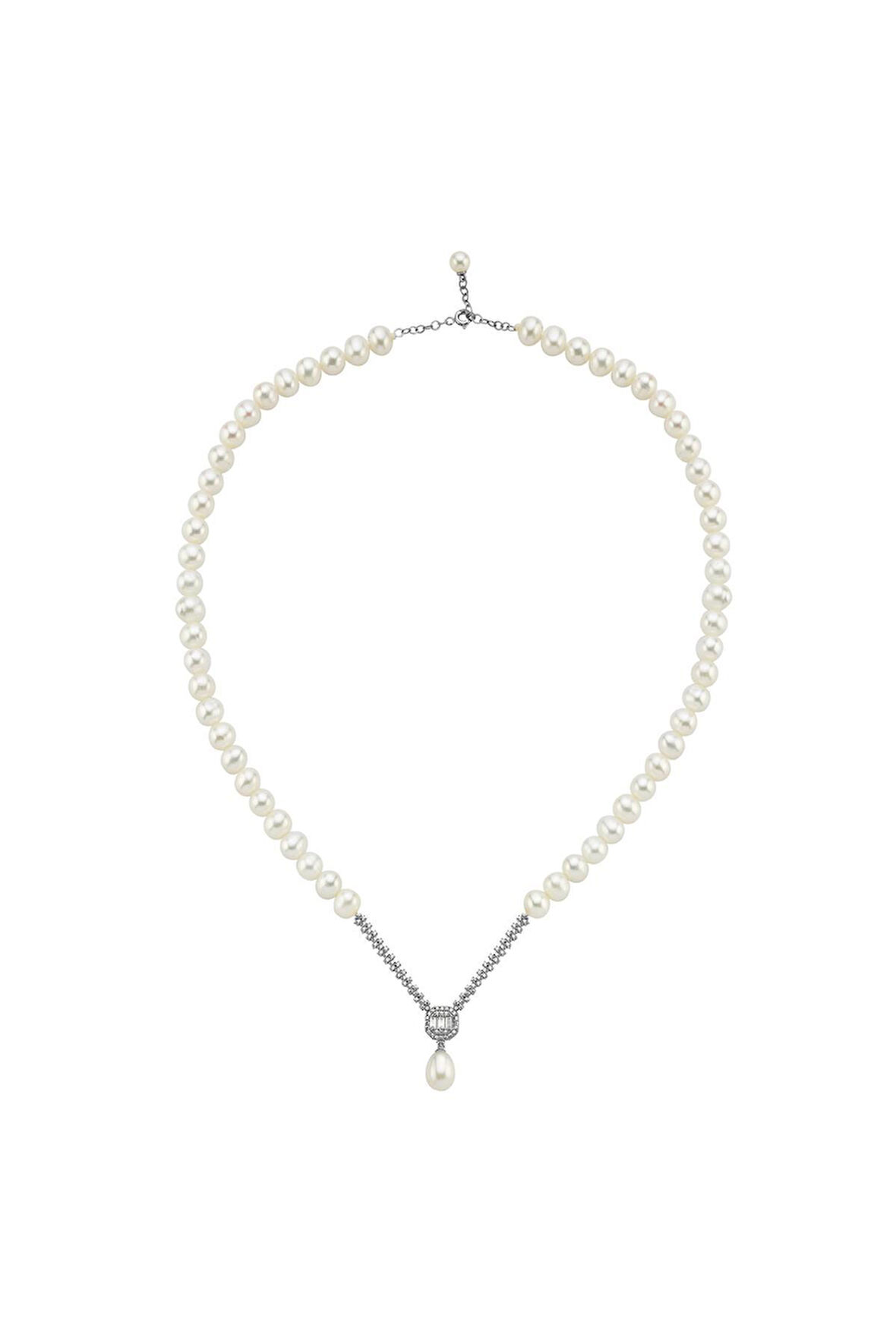 14 Ayar Altın 9 mm Baget Doğal İnci Kolye