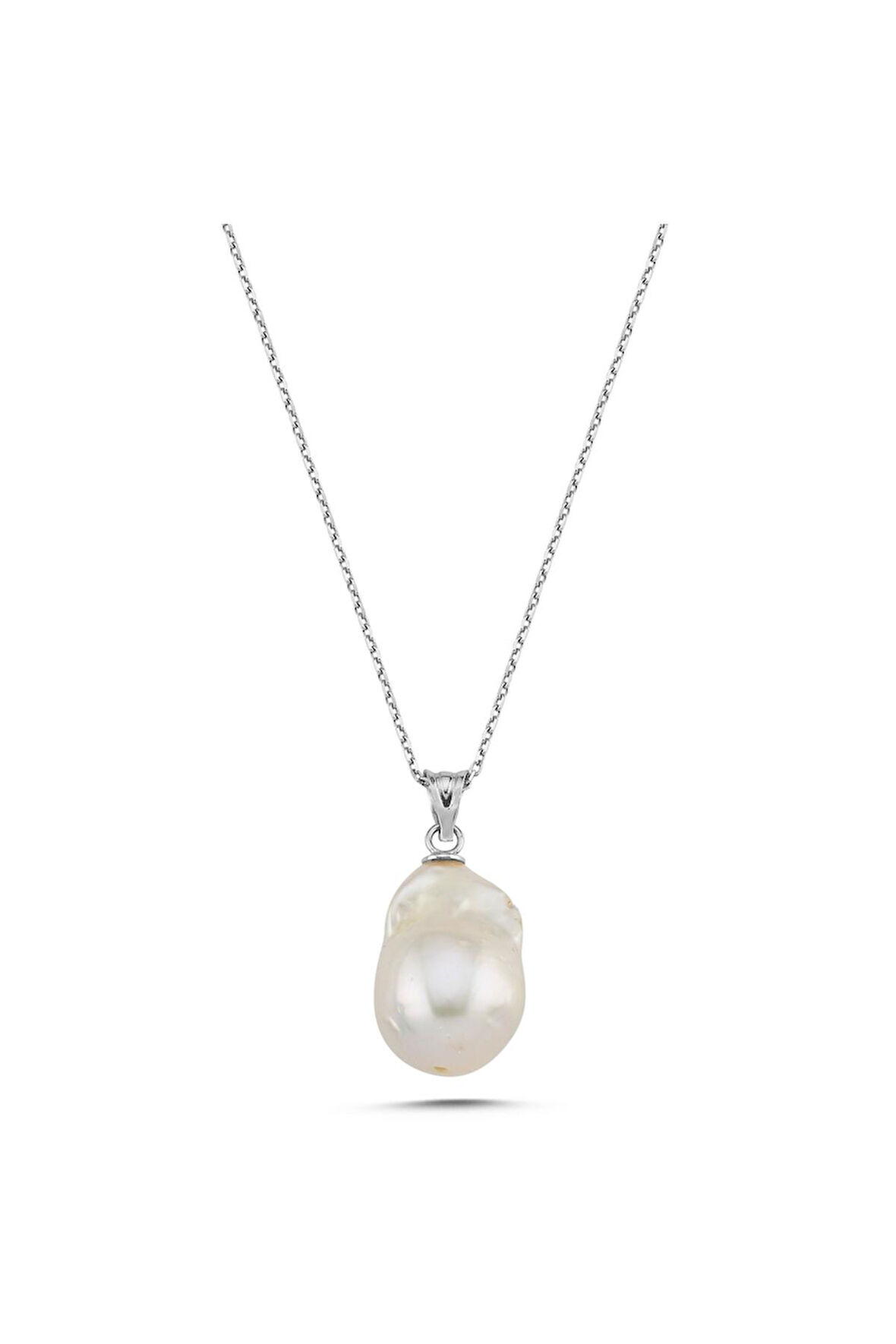 14 Ayar Altın 12 mm Barok Doğal İnci Kolye