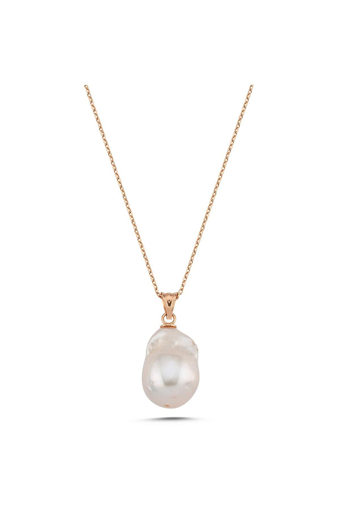 14 Ayar Altın 12 mm Barok Doğal İnci Kolye