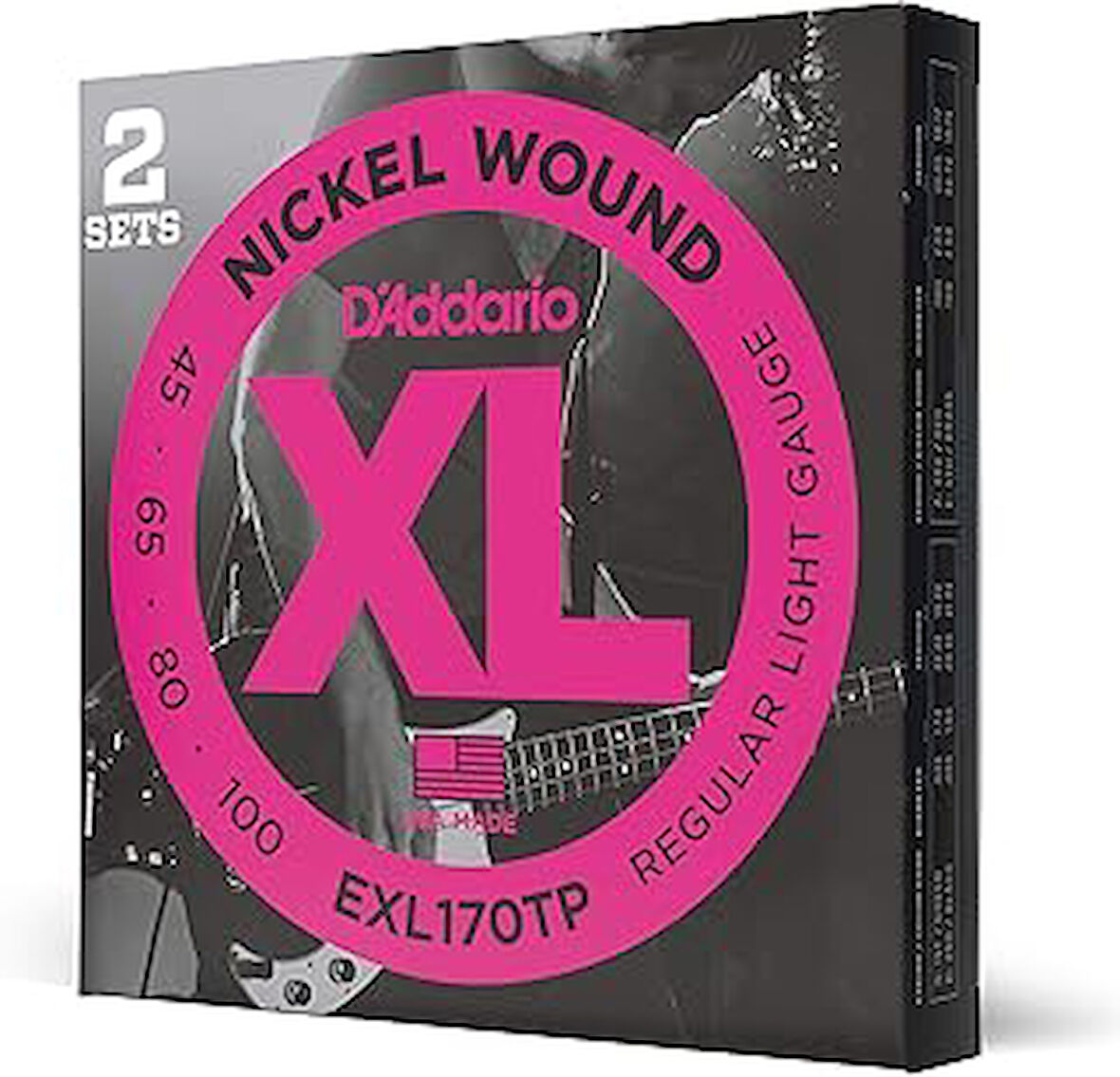 D'Addario Saiten E-Bass | HÖCHSTE QUALITÄT DER BELIEBTESTEN SAITENMARKE | EXL170TP | vernickelter Stahl | Light | Long Scale | 2er-Pack