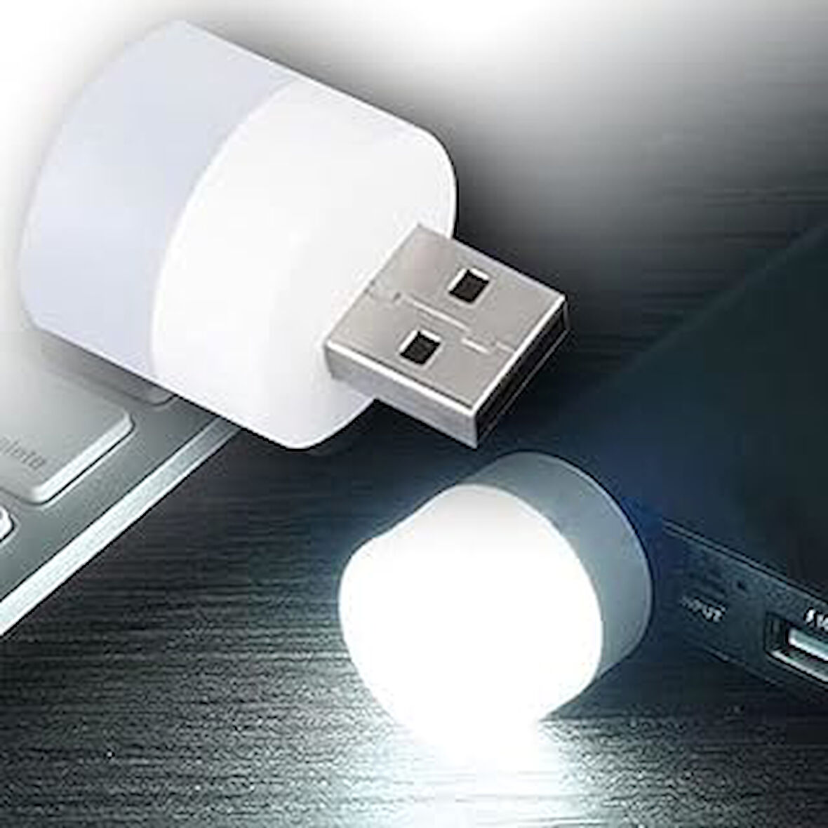 USB LED Küçük Beyaz Işık - Beyaz Işıklı USB Küçük LED Lamba, Koridor, Tuvalet, Oturma Odası, Odası için Rehber Gece Aydınlatma