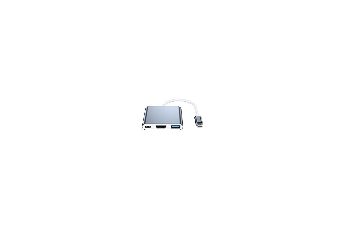 Çevirici Adaptör 3 IN 1 Type-C To HDMI+USB+PD
