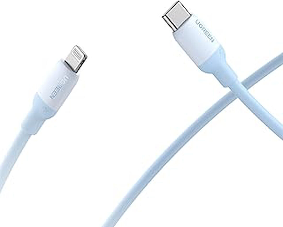 Ugreen Type-C to Lightning iPhone Data ve Şarj Kablosu Mavi 1.5 Metre