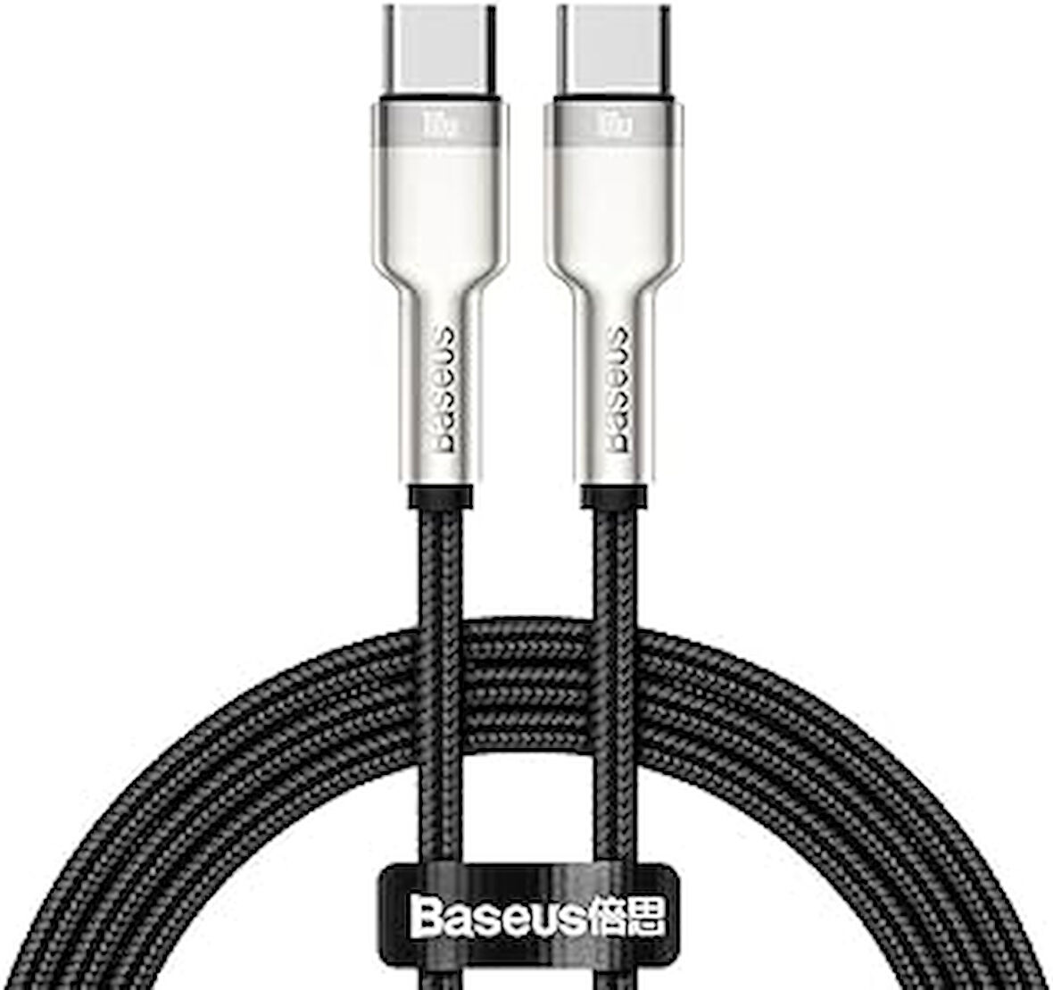 Cafule Metal Serisi, Şarj & Data Aktarım Kablosu, Siyah, 1 m, 100 W, USB Type C & USB Type C