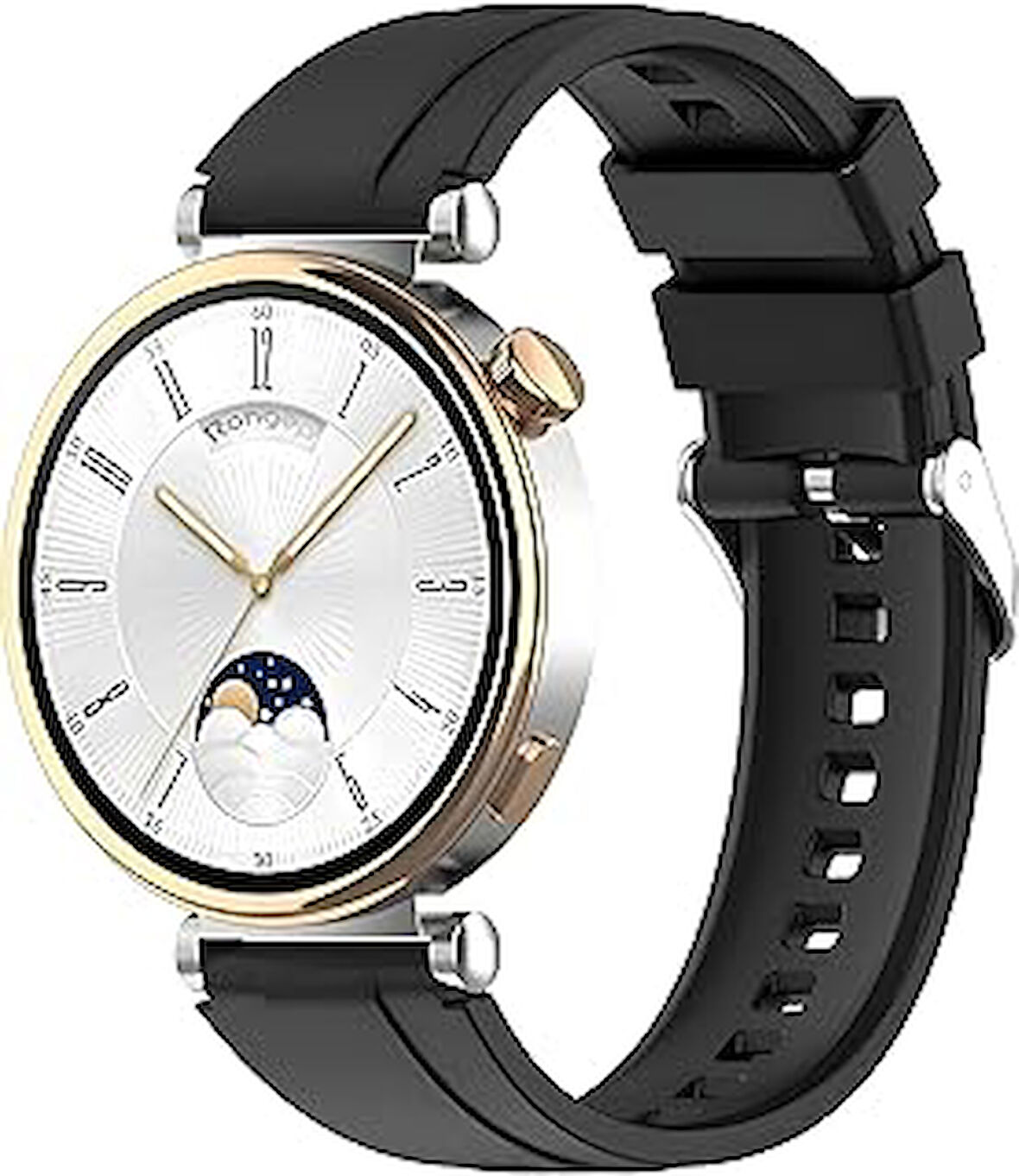 Rongep 18mm Akıllı Saat Modelleri İçin Huawei Watch GT5 41mm/GT4 41mm İle Uyumlu Yüzeyi Şerit Görünümlü Bileği Rahatsız Etmeyen Rahat ve Yumuşak Premium Kalite Silikon Kordon Kayış