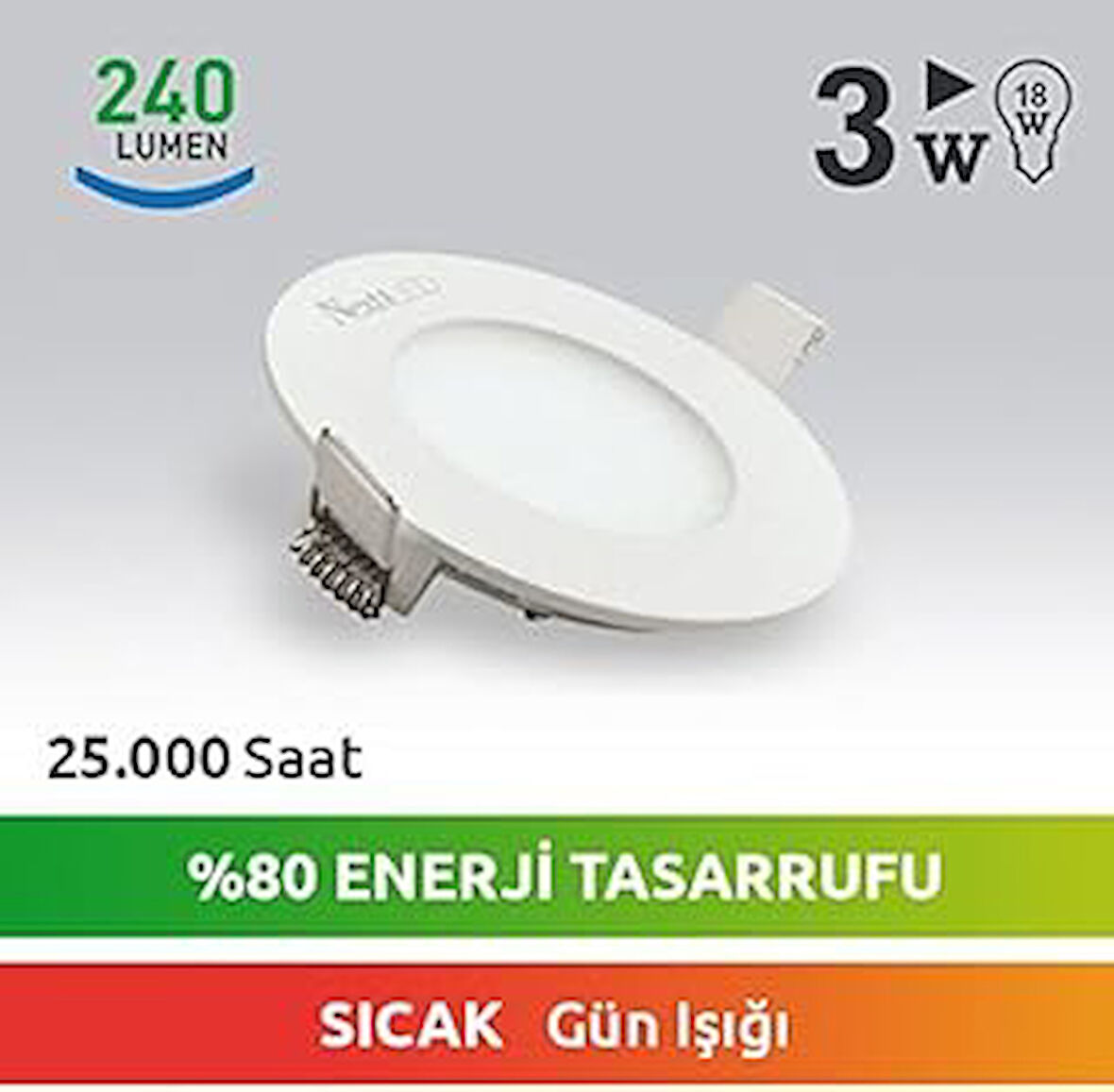 NextLED 3W-Sly Gün Işığı Led Slim Ampul