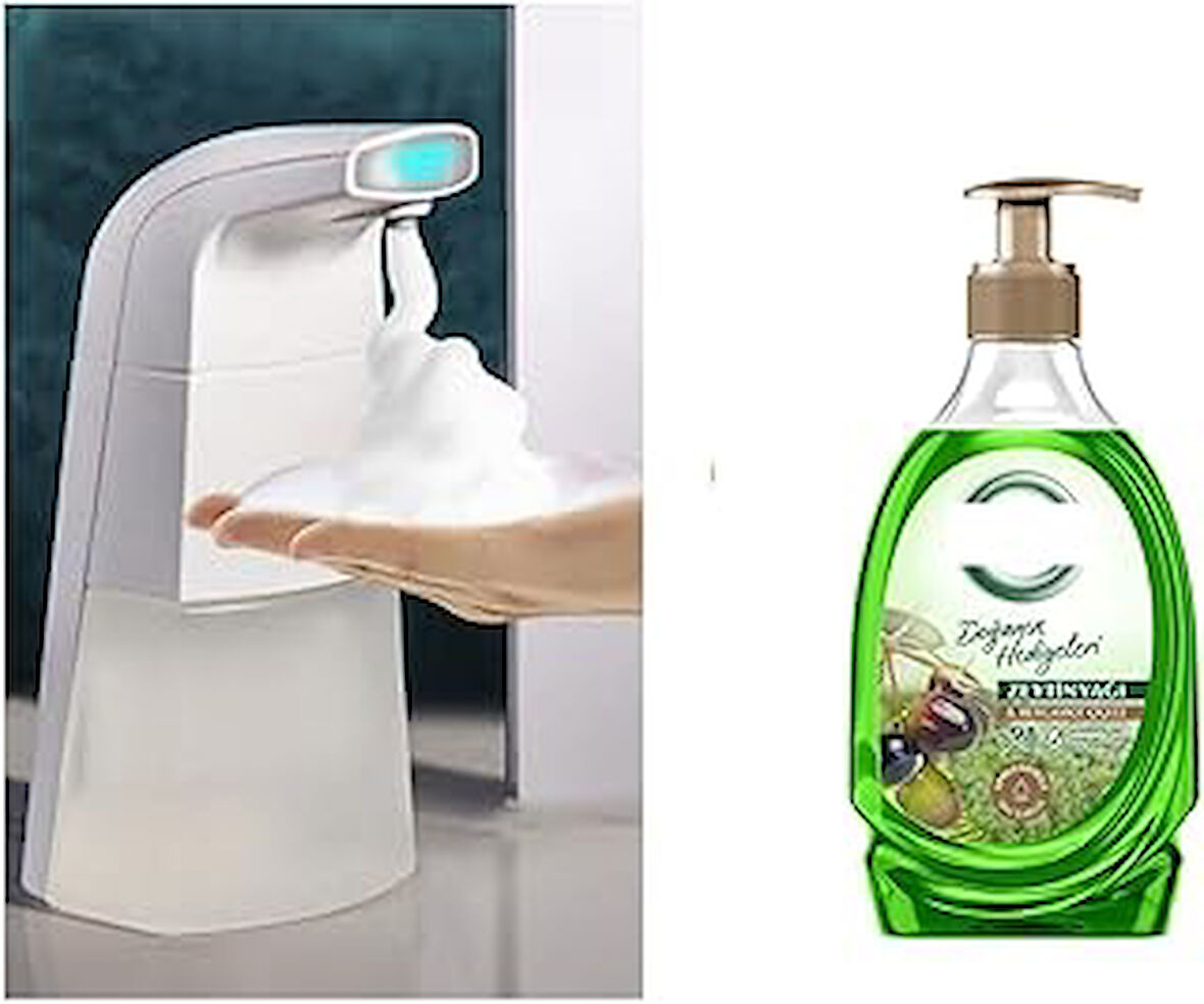 Bosphorus Homi SENSÖRLÜ FOTOSELLİ SIVI SABUNLUK 10X5X21CM VE1 ADET 392ML SIVI SABUN ZEYTİNYAĞI VE BERGAMOT