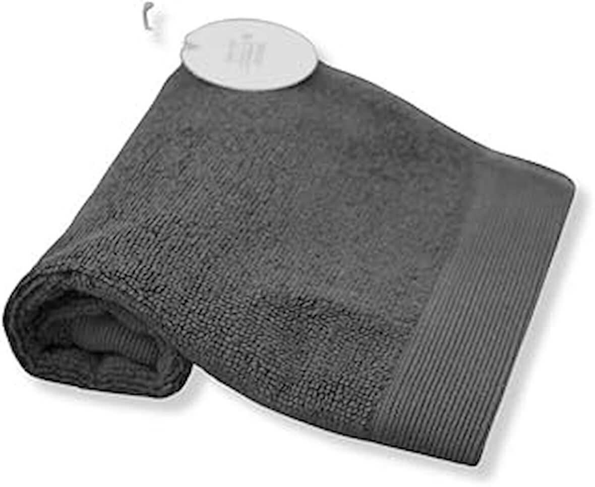 TurkishTowels%100 Lüks Türk Pamuğu Lif Havlu Kömür 30,48 cm x 30,48 cm – Banyonuz için Yumuşak, Emici ve Peluş | Elegance El Havlusu | Üstün Kalite Havlu