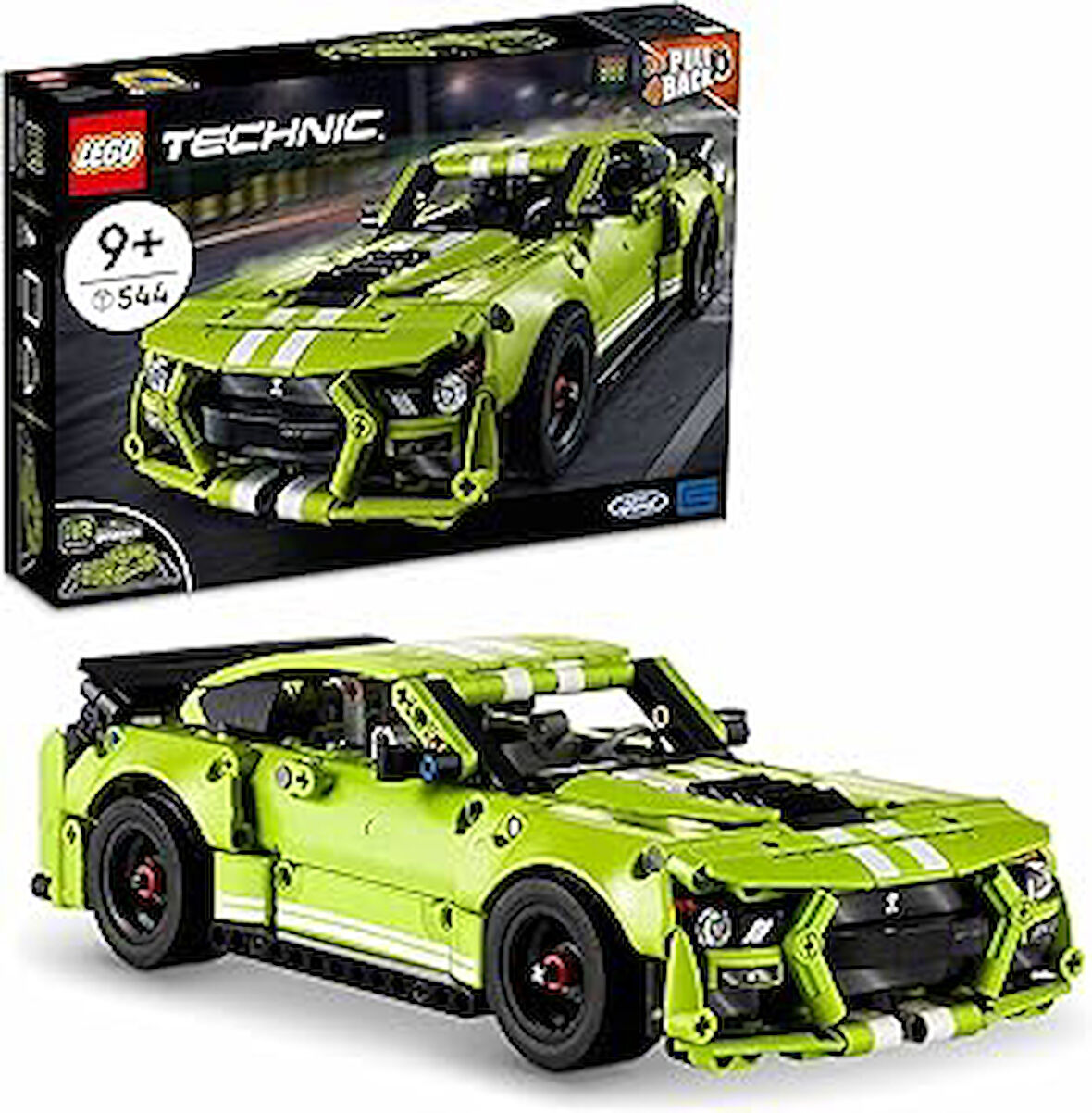 LEGO® Technic Ford Shelby® GT500® 42138 – Araçları Seven Çocuklar İçin Çek-Bırak Drag Yarış Arabası Yaratıcı Oyuncak Model Yapım Seti