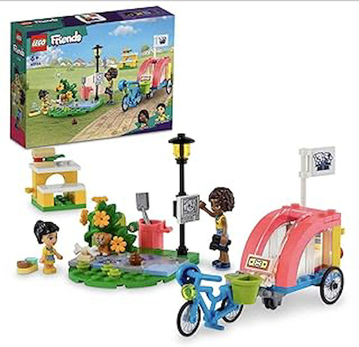 LEGO® Friends Köpek Kurtarma Bisikleti 41738-6 Yaş ve Üzeri Çocuklar için Çıkarılabilir Römorklu Oyuncak Yapım Seti