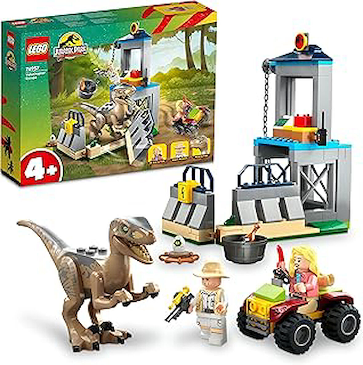 LEGO® Jurassic World Velociraptor Kaçışı 76957-4 Yaş ve Üzeri Çocuklar için Yaratıcı Oyuncak Dinozor Yapım Seti