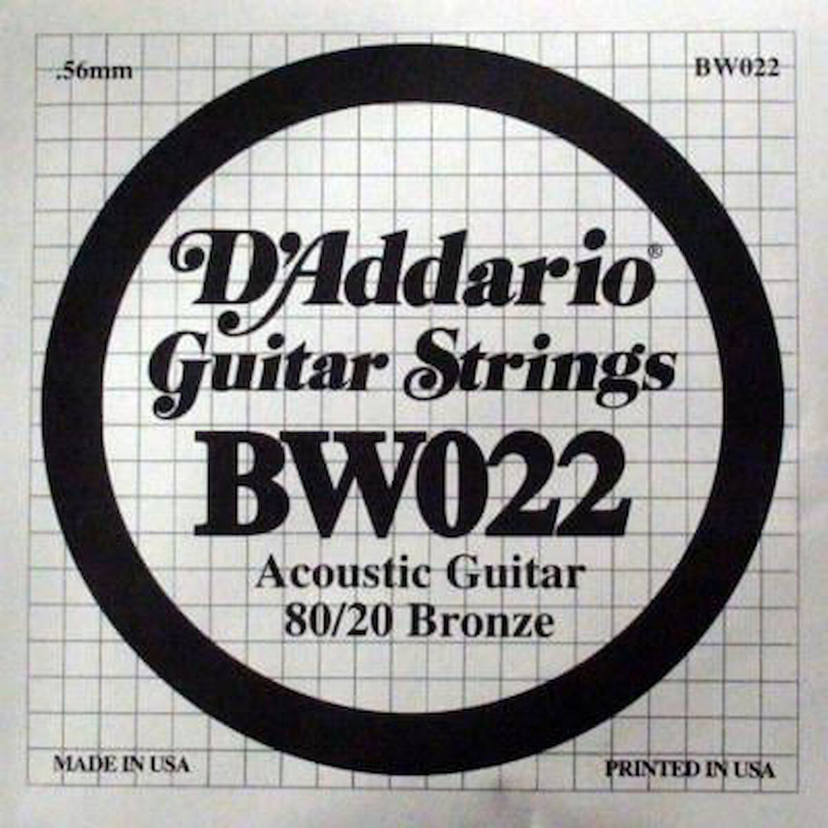 DADDARIO BW022 AKUSTİK TEK TEL, 80/20 BRONZE WOUND, 022, G-(SOL)
