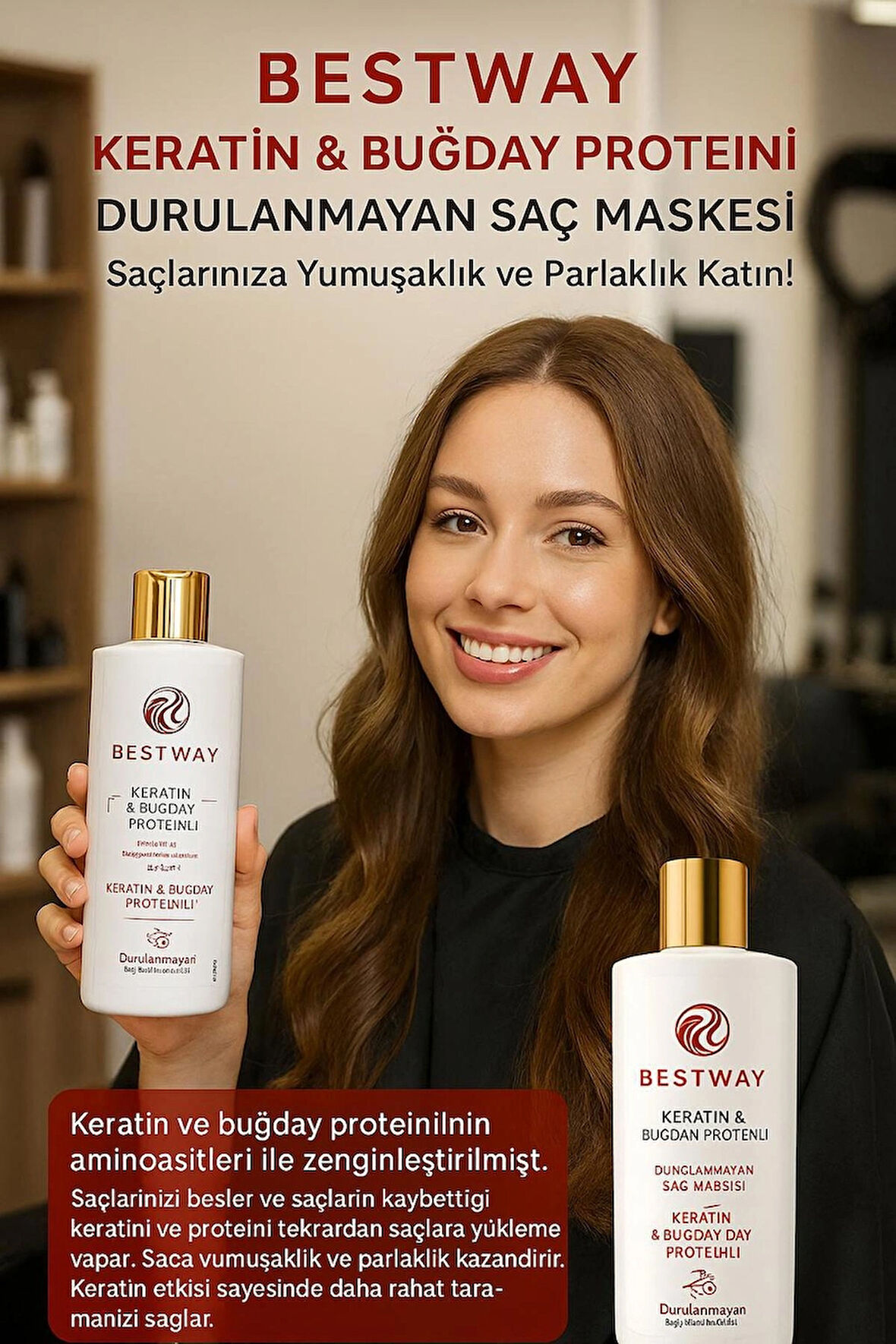 BESTWAY KERATİN BUĞDAY VE PROTEIN DURULANMAYAN SAÇ MASKESI