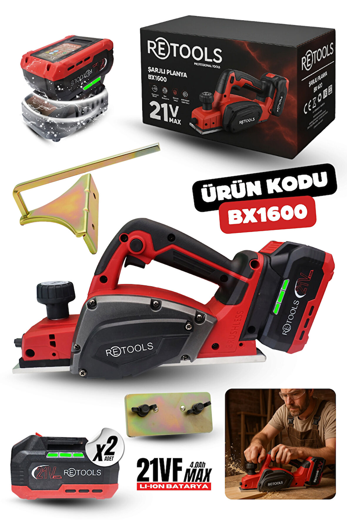 RETOOLS BX1600 BORDO ŞARJLI PLANYA