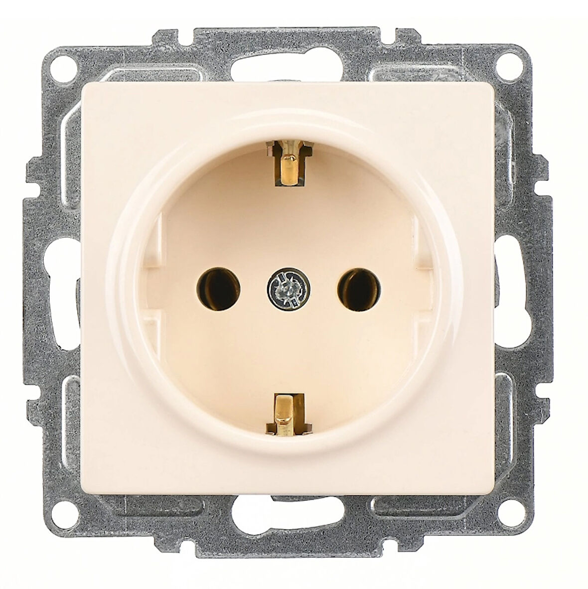 Visage Krem Topraklı Priz Çerçevesiz - Priz ve Anahtar İçin Uyumlu Çerçeve