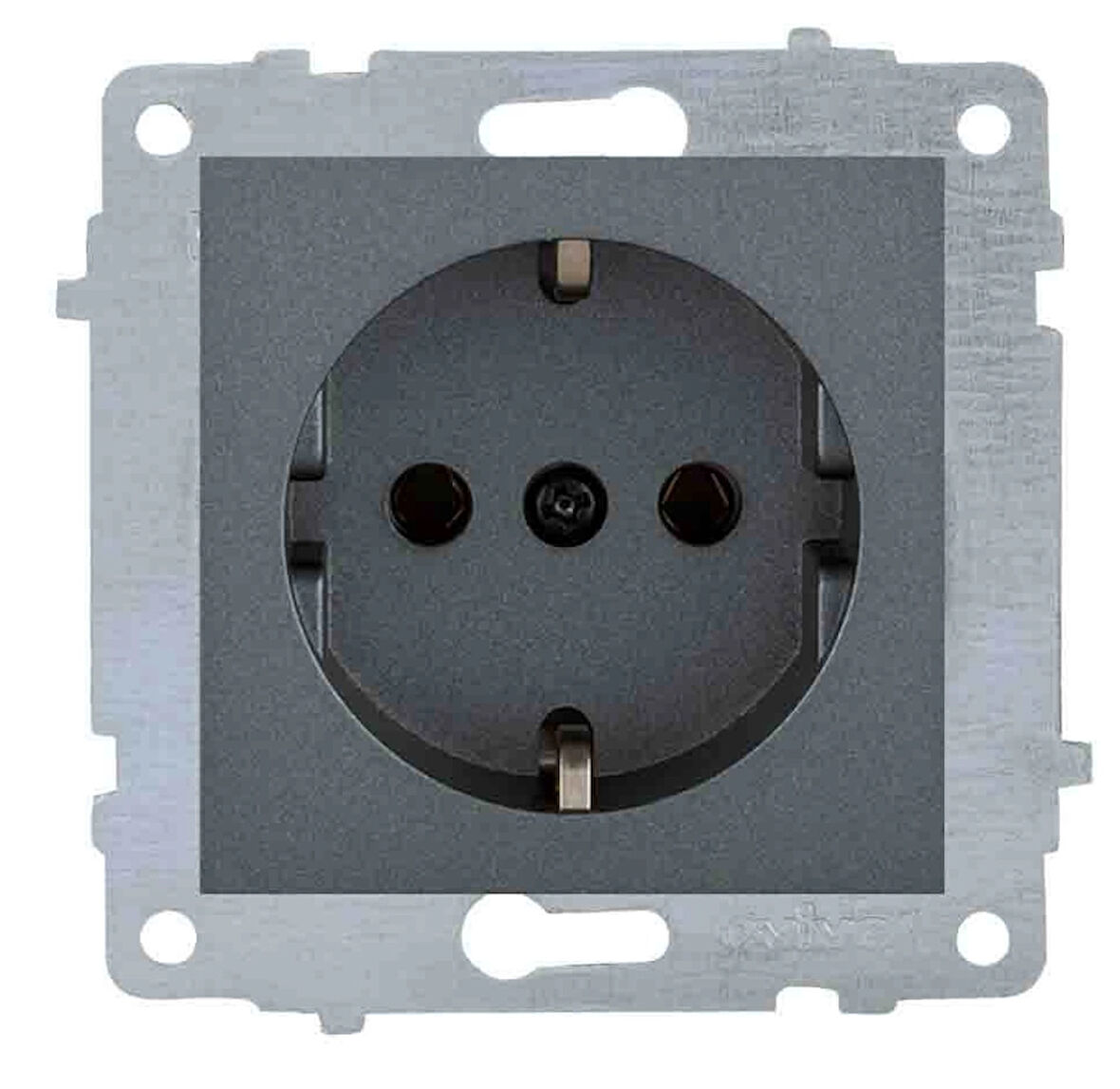 Füme Topraklı Piriz Çerçevesiz Grano - Priz ve Anahtar İçin Uyumlu Çerçeve