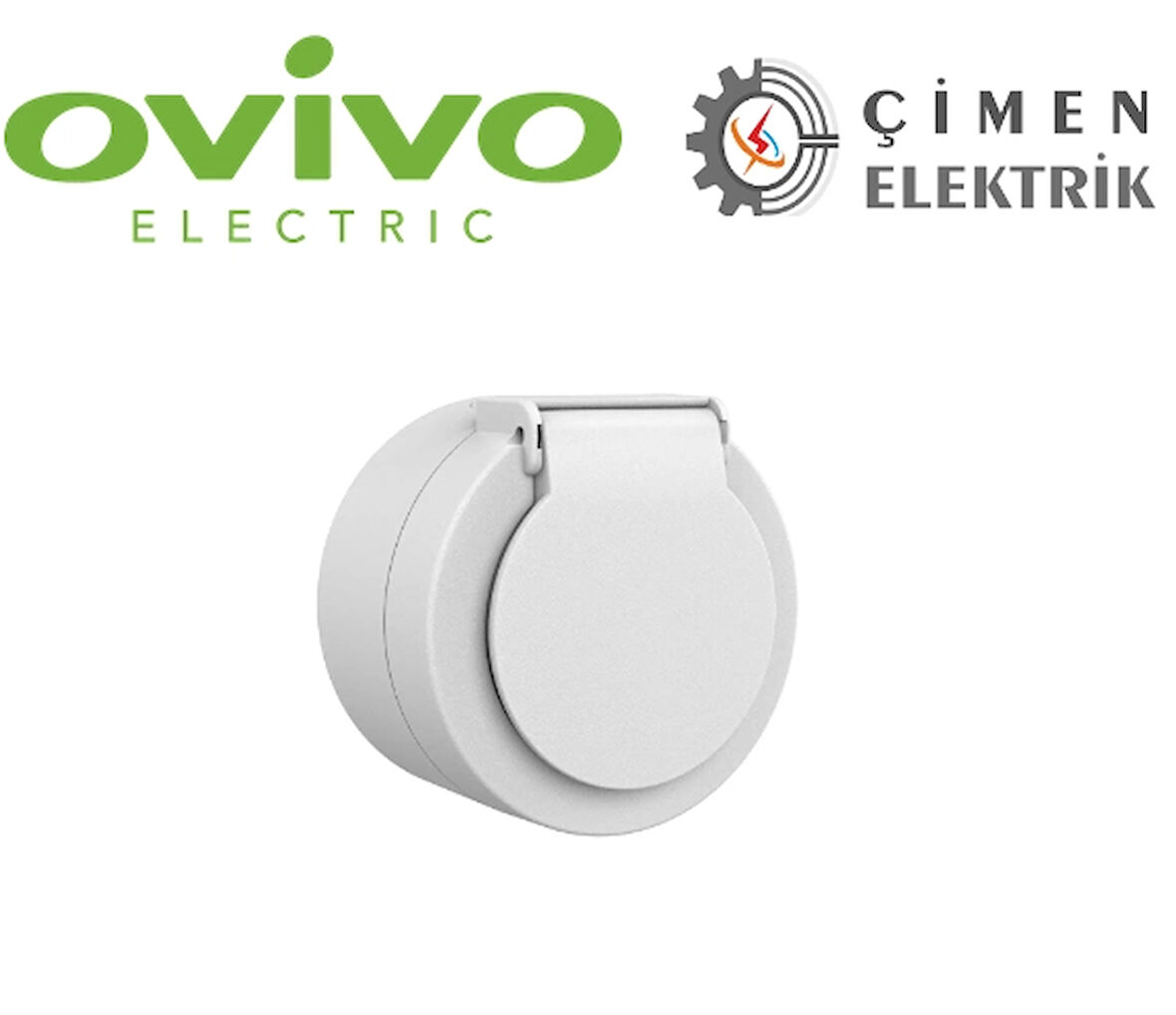 Beyaz Kapaklı Topraklı Priz Sıva Üstü