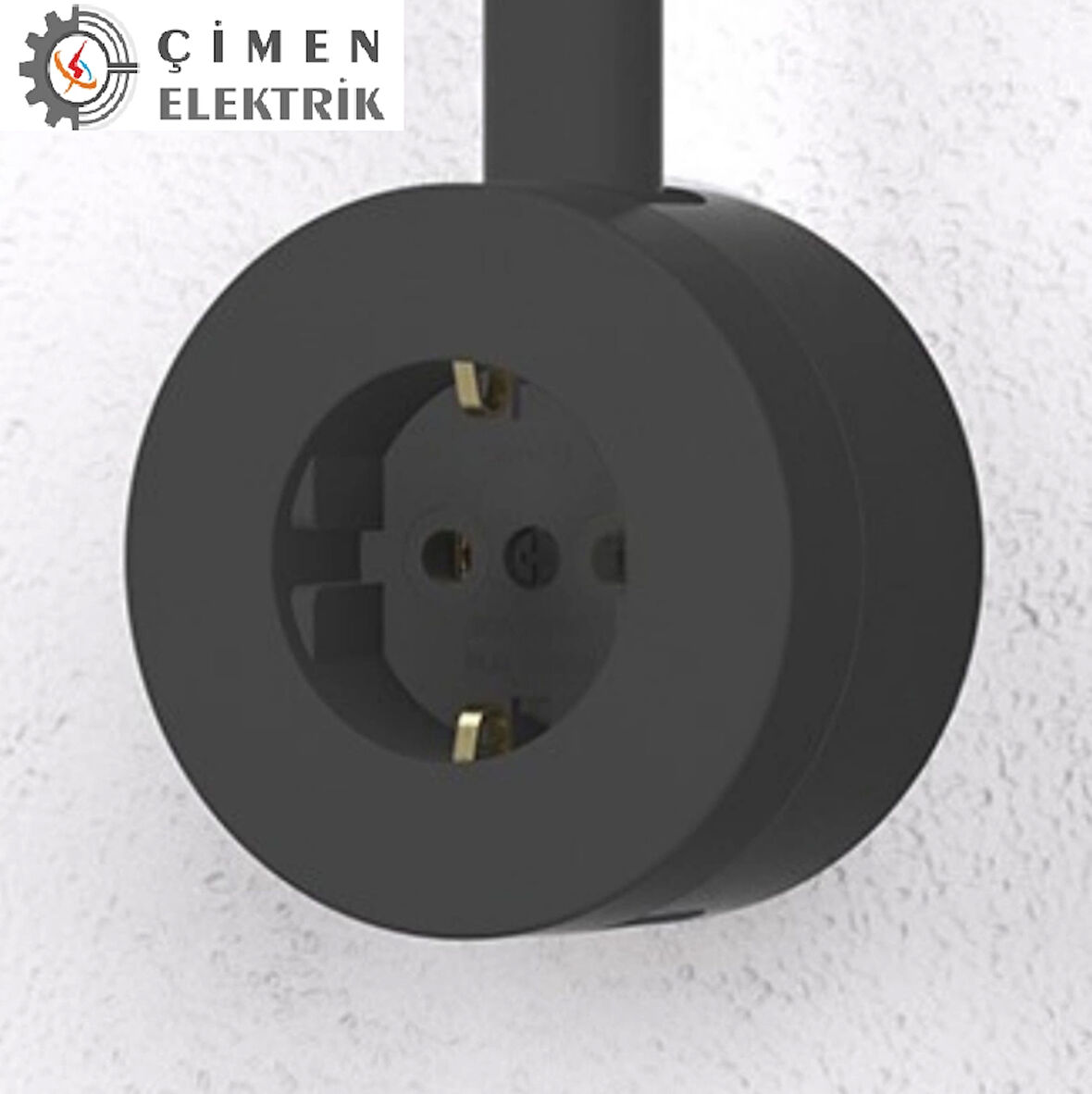Antrasit Topraklı Priz Sıva Üstü