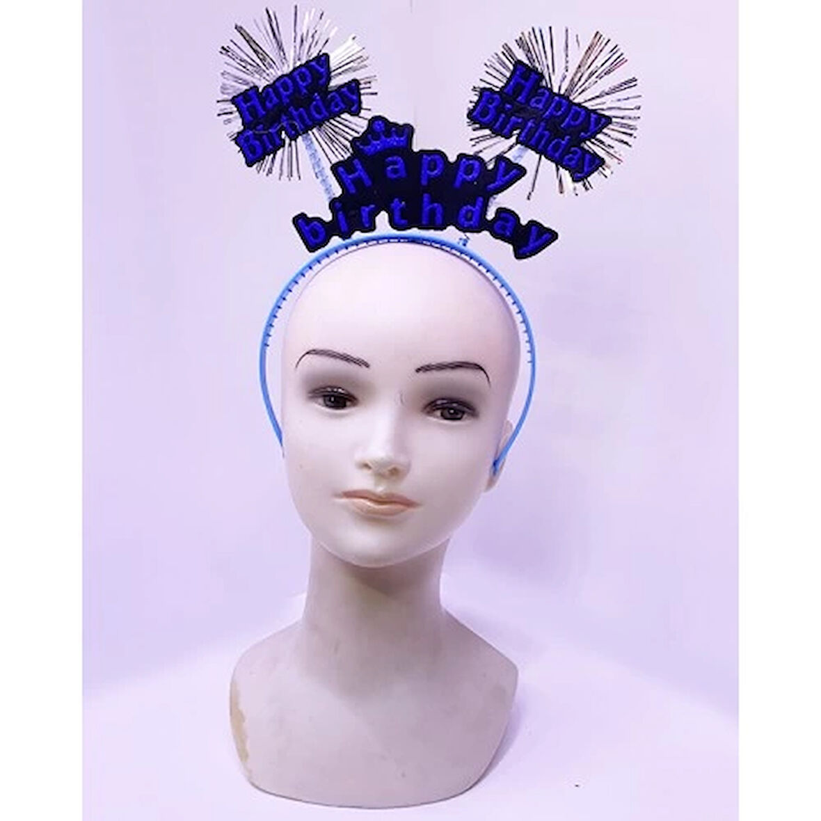 Happy Birthday Neon Mavi Doğum Günü Tacı