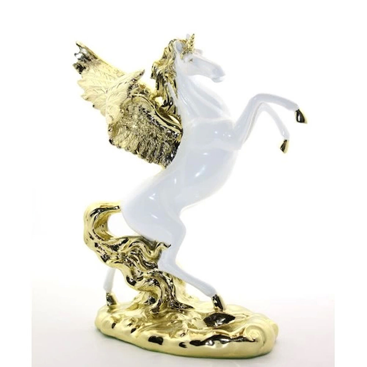 Polyester Şahlanan Kanatlı At Figürü