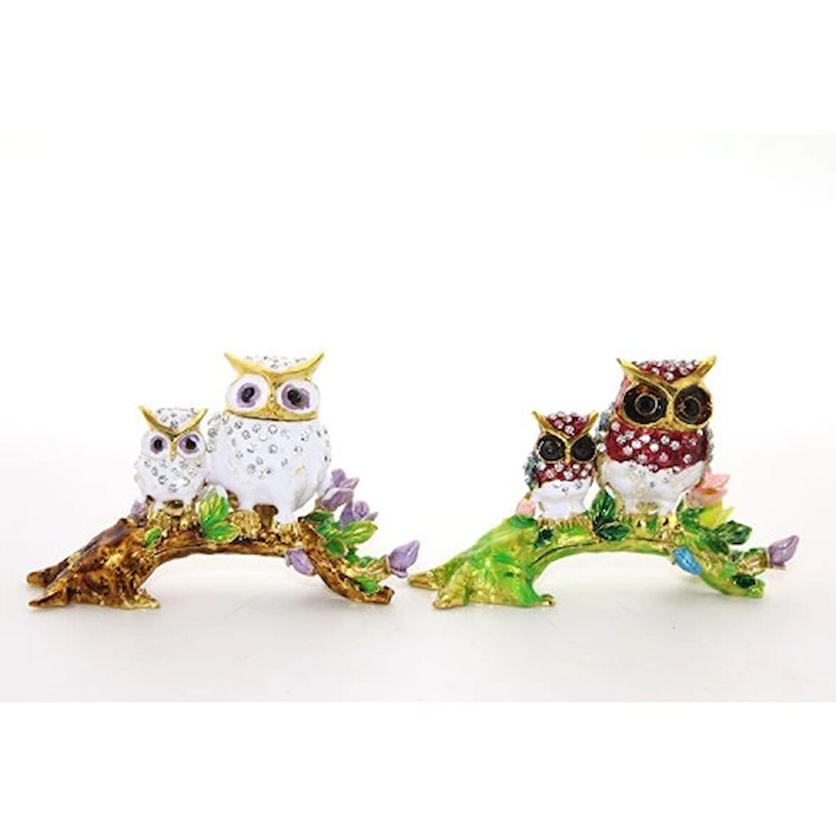 Swarovski Dal Üstünde 2'li Baykuş