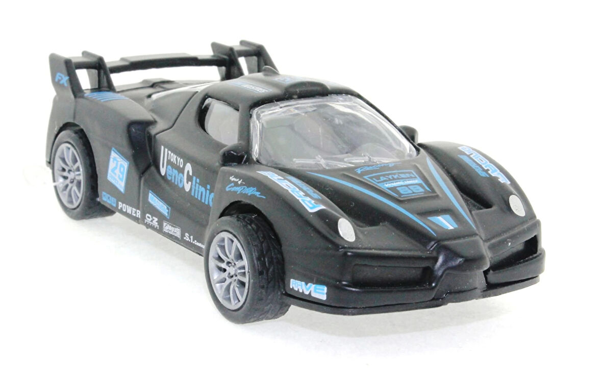 Die Cast Çek Bırak Metal Siyah Yarış Arabası 88