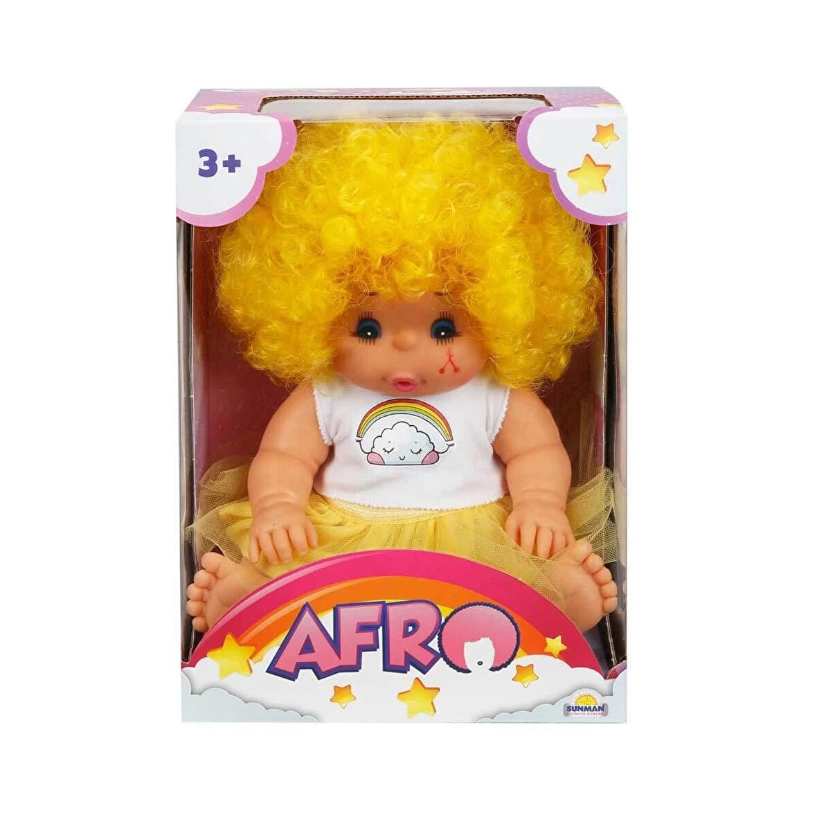 20040 Afro Kıvırcık Saçlı Bebek 23 cm - Stokta Olan Renk Gönderilir