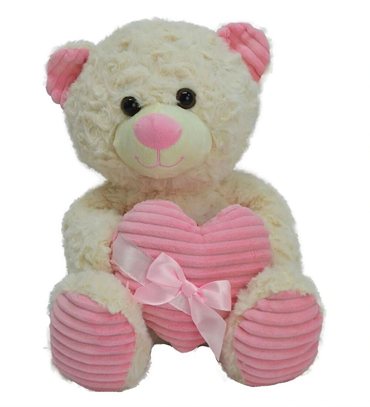 62915 35 CM KALBİ KURDELELİ PELUŞ AYI -HLY