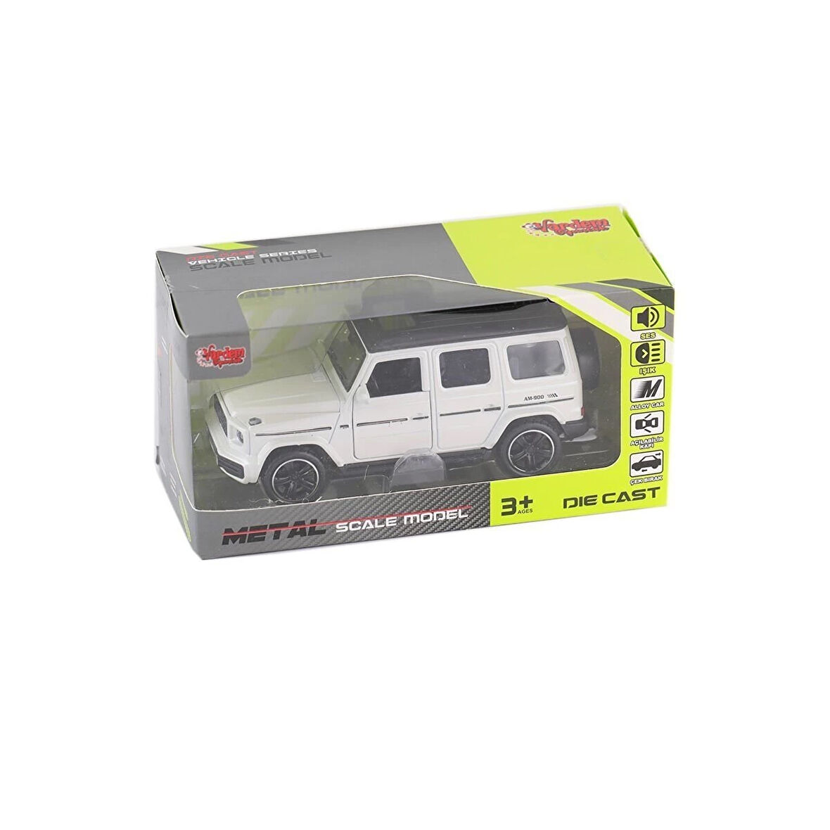 KM-3261B-Vardem Kutulu Çek Bırak 1:32 Işıklı Ve Sesli Metal Jeep