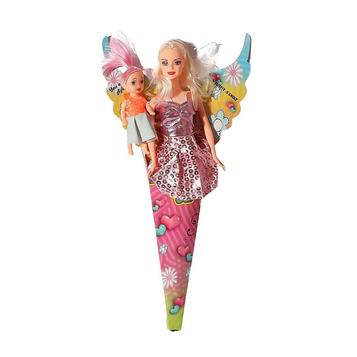 02286 Anlily Külahlı Yavrulu Bebek - 1 Adet Stokta Olan Gönderilir