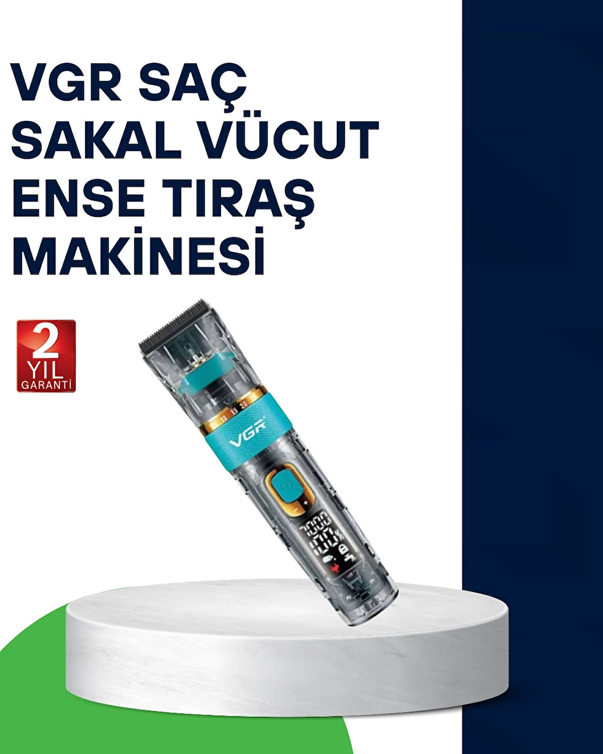 VGR V-695 Profesyonel Saç ve Sakal Kesme Makinesi Şarjlı ve Kablolu Kullanım