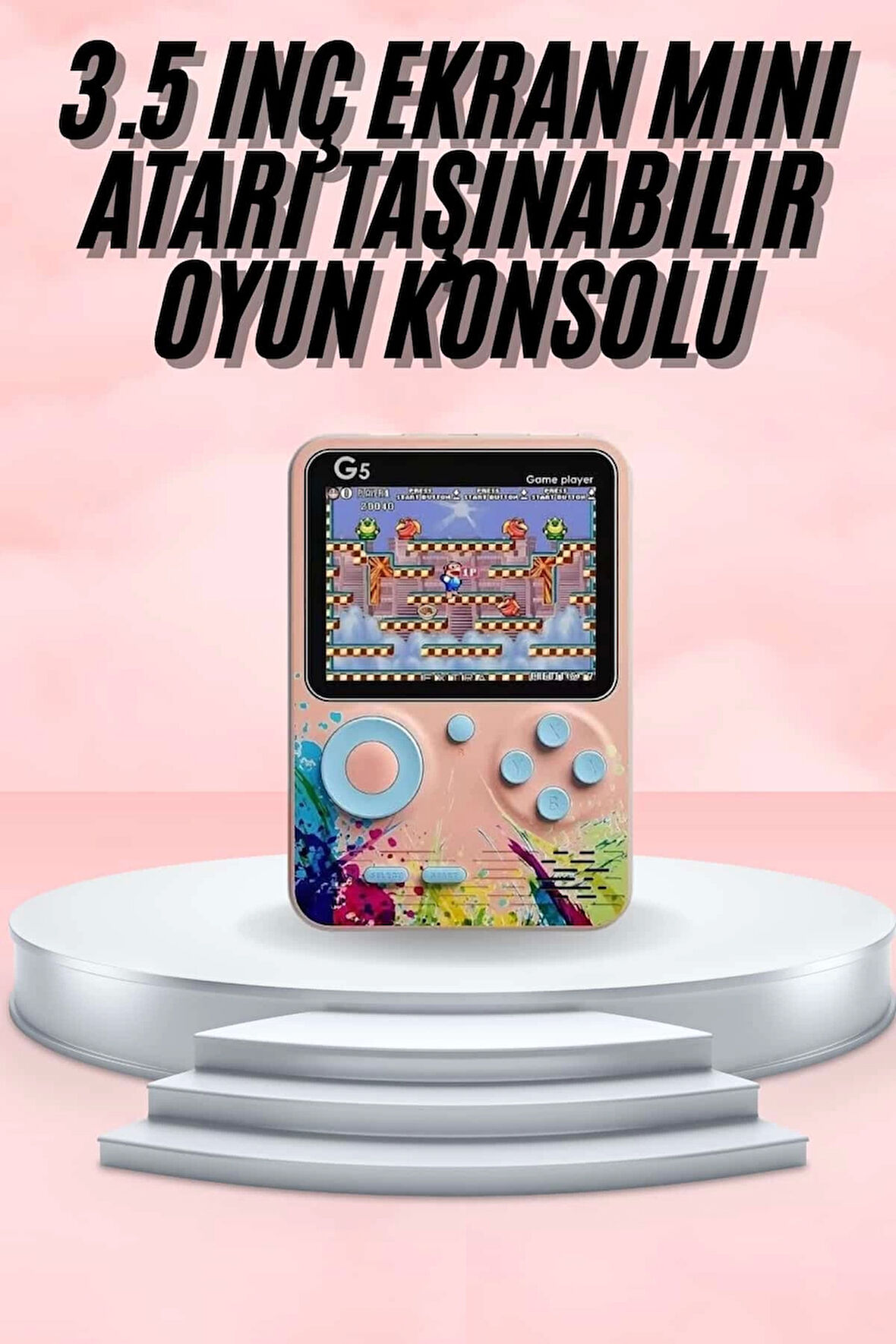 3.5 İnç Klasik Retro LCD Ekran 500 Oyunlu Oyun Konsolu Taşınabilir