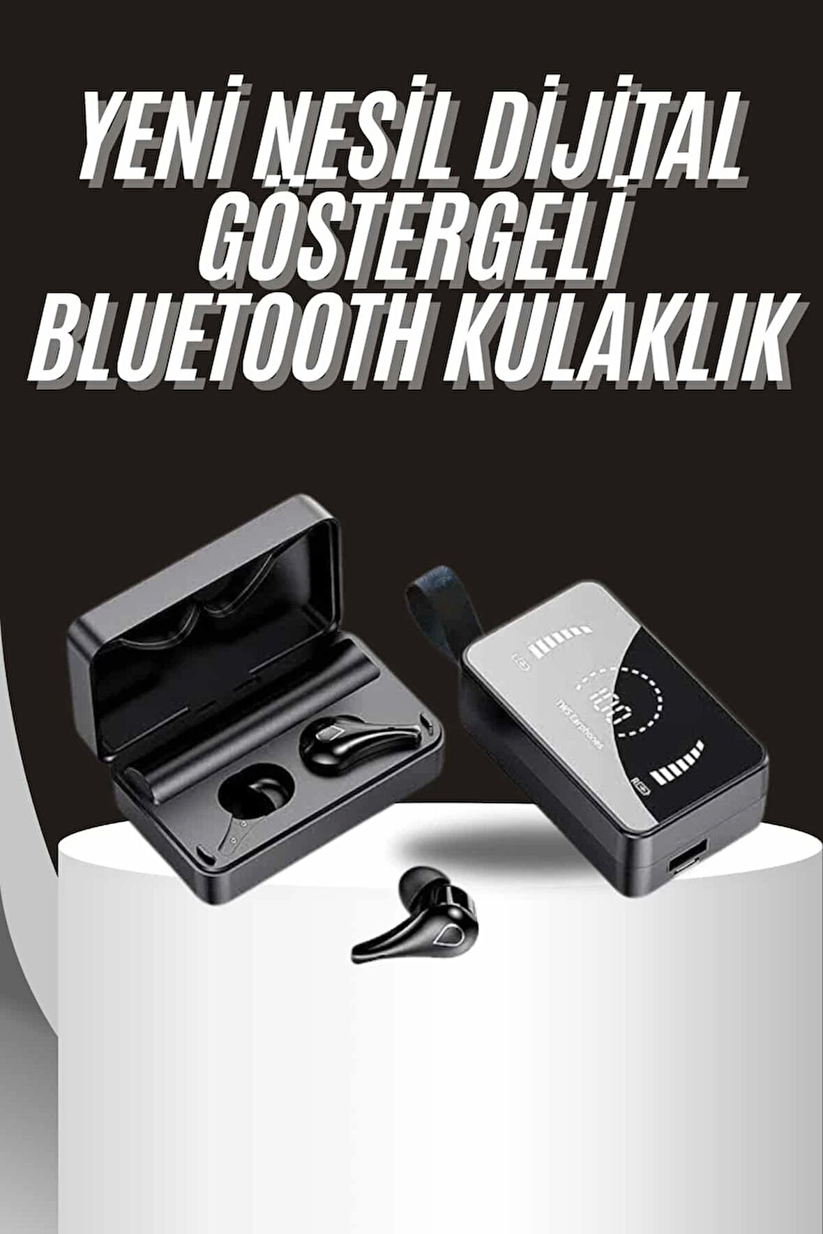 TWS Bluetooth Kulaklık Aynalı Kulaklık Dijital Göstergeli Dokunmatik Kontrol