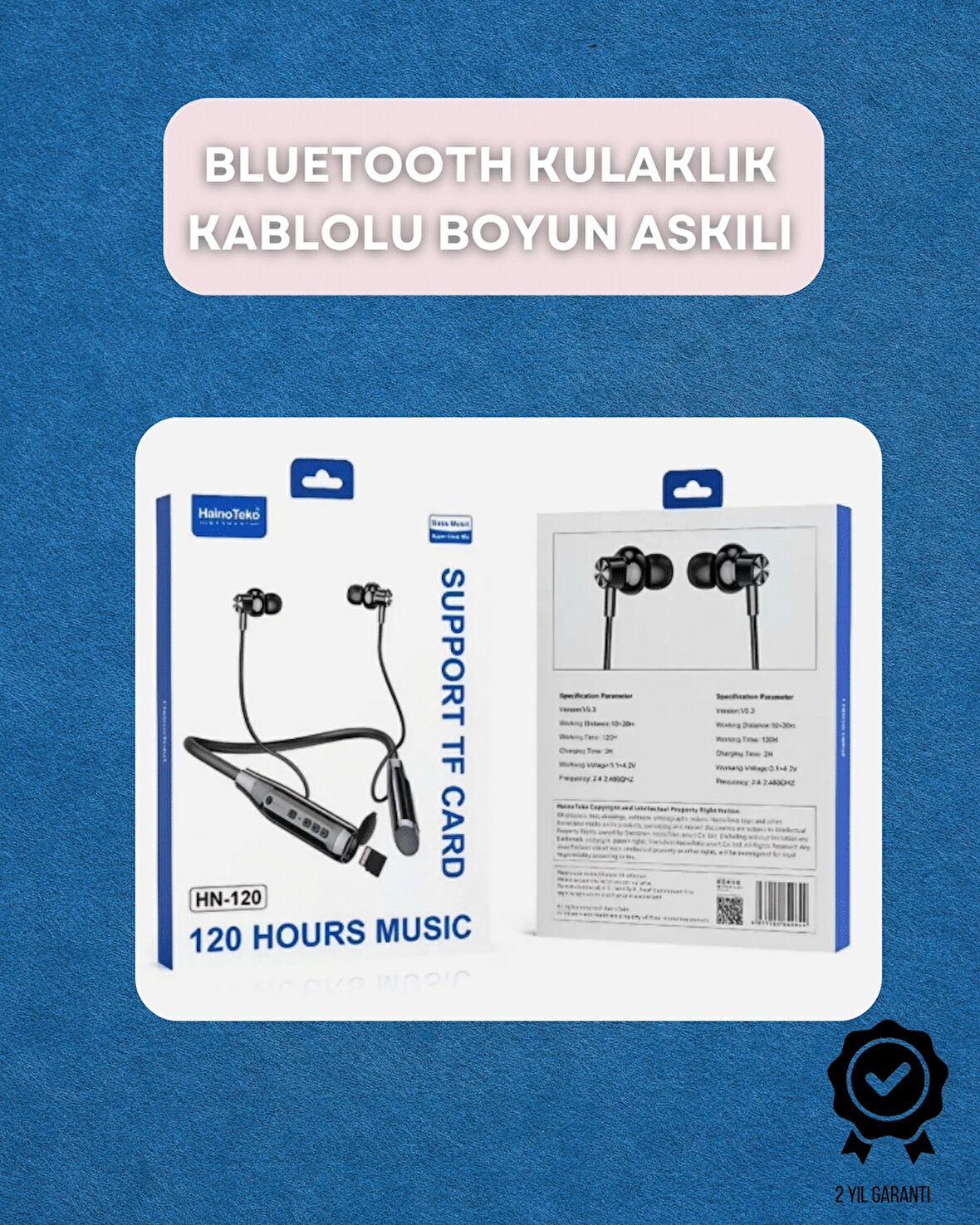 Bluetooth 5.0 Kablosuz Kulaklık – Uzun Pil Ömrü ve Ergonomik Tasarım