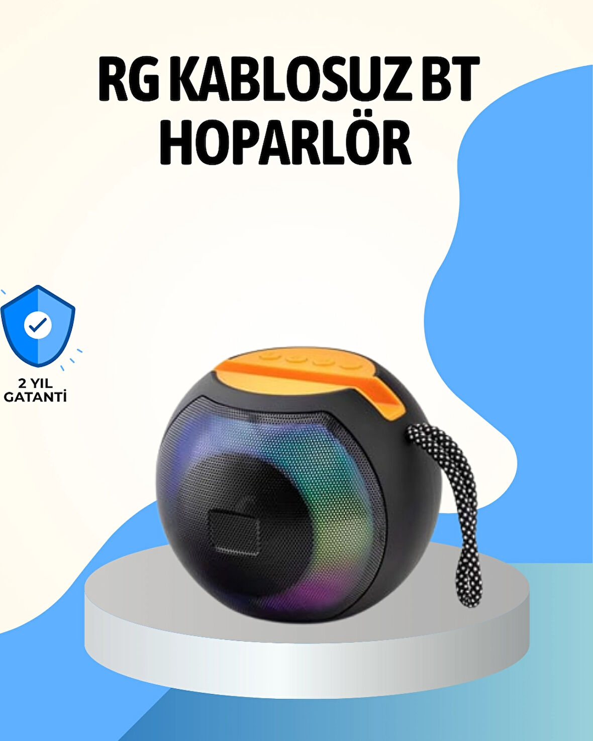 RGB Led Işıklı Güçlü Baslı Kablosuz Hoparlör