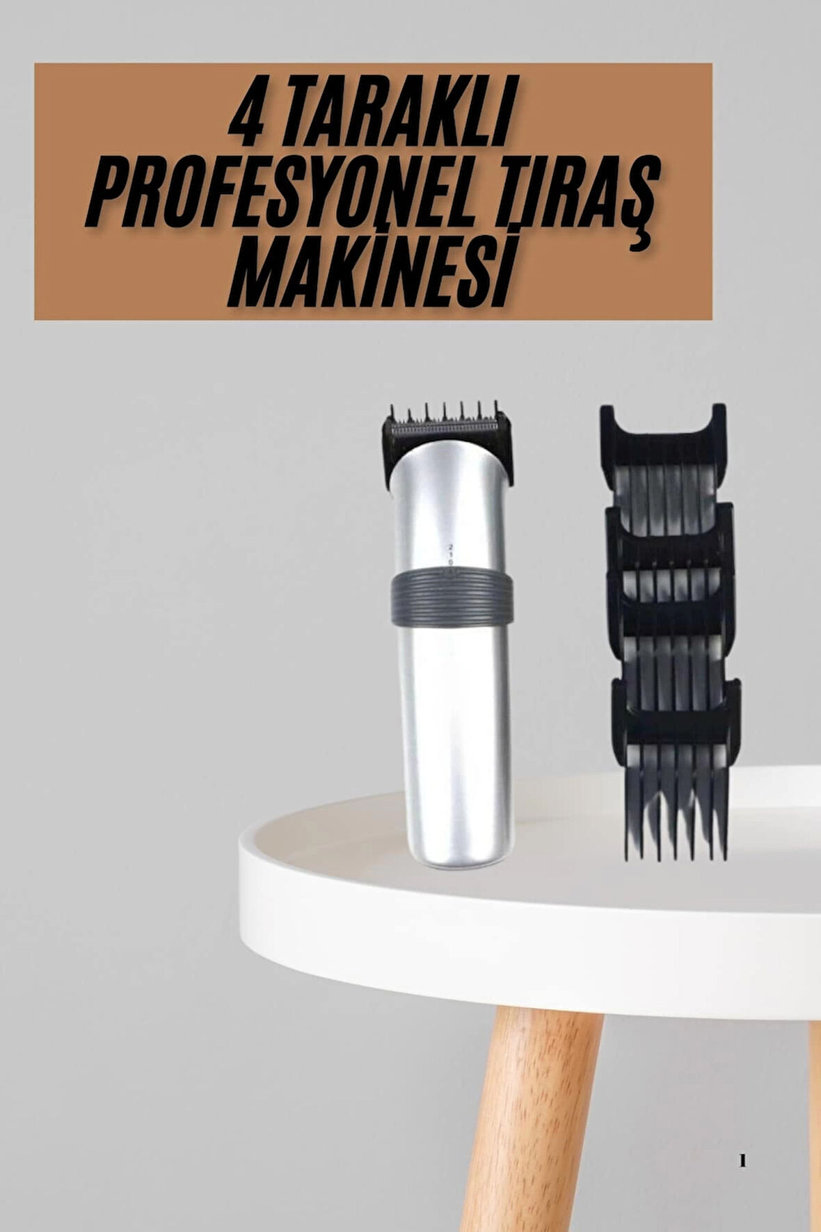 Yeni Nesil Profesyonel Şarjlı Saç Sakal Tıraş Makinesi Ayarlanabilir 4 Taraklı